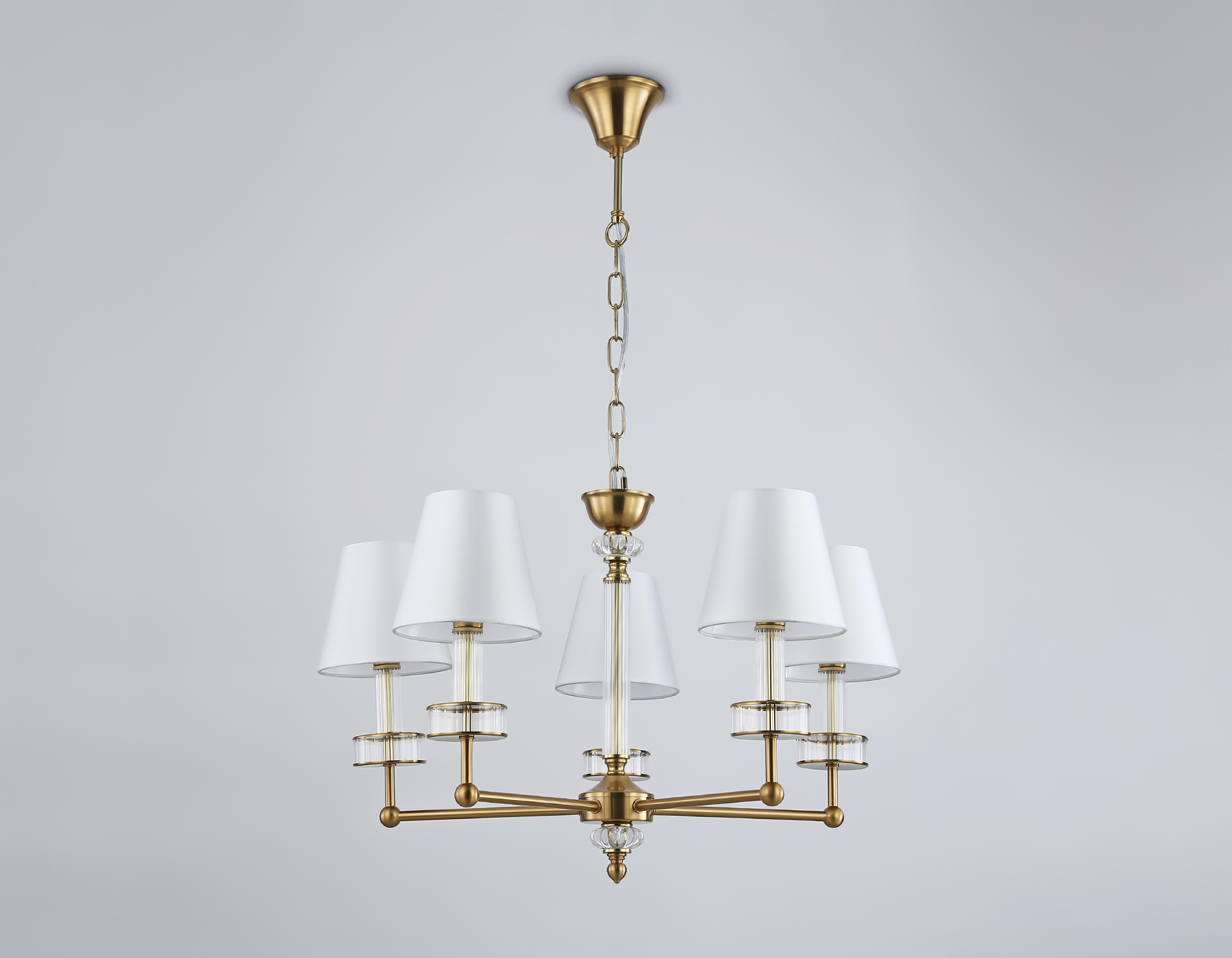 LH71021/5 BS/WH латунь/белый E14*5 max 40W D670*1130