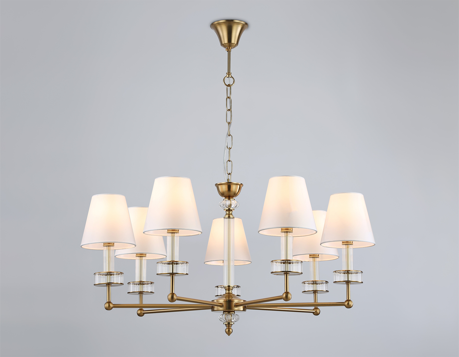 LH71023/7 BS/WH латунь/белый E14*7 max 40W D820*1130