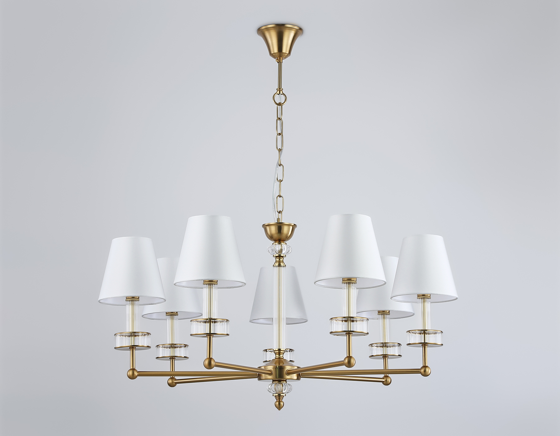 LH71023/7 BS/WH латунь/белый E14*7 max 40W D820*1130