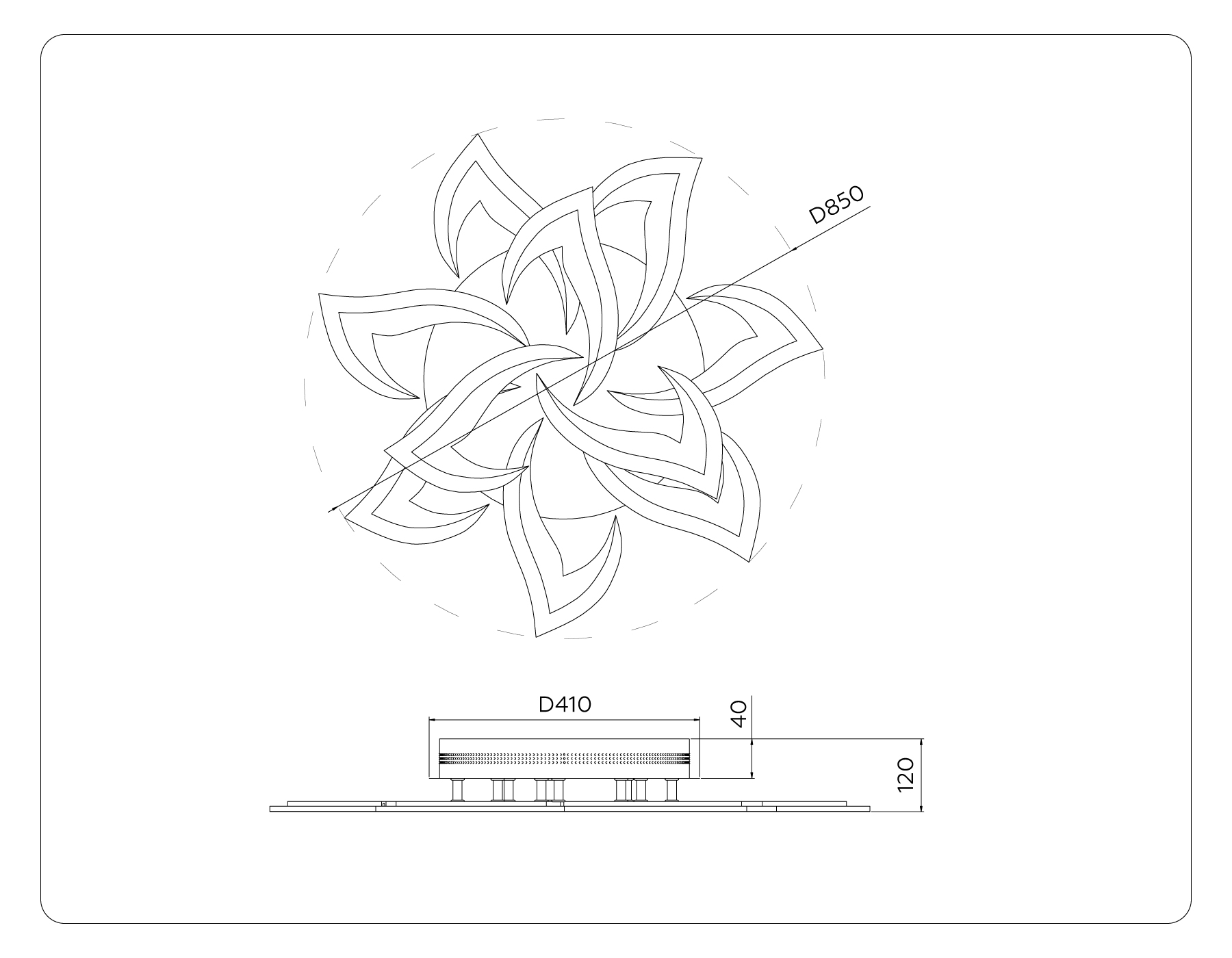 FA4473/7+3 WH белый 112W 3000+6400K/4200K/6400+3000K D850*120 (ПДУ ИК)