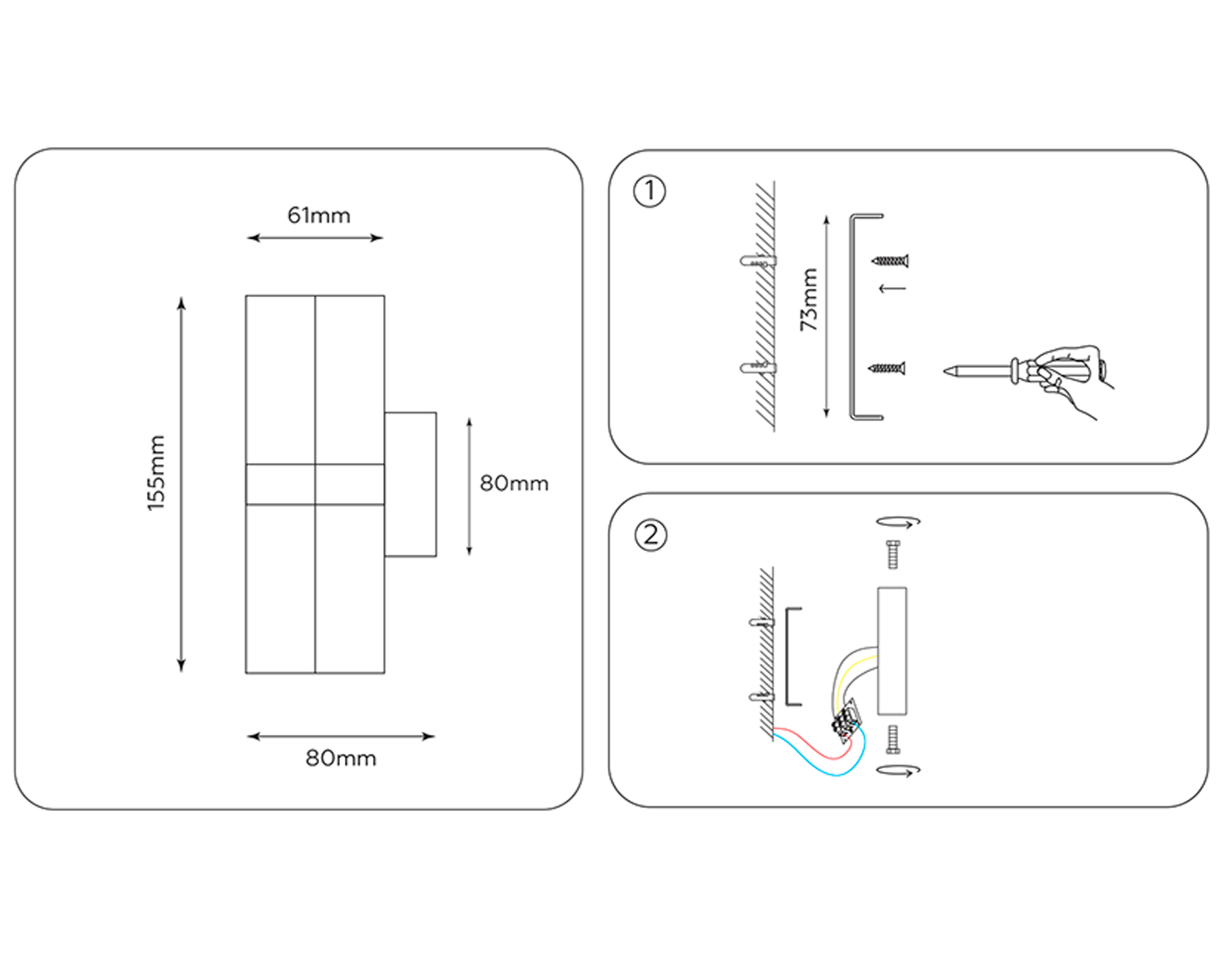 FW246/2 BK/GD черный/золото GU10*2 max 12W 155*61*80