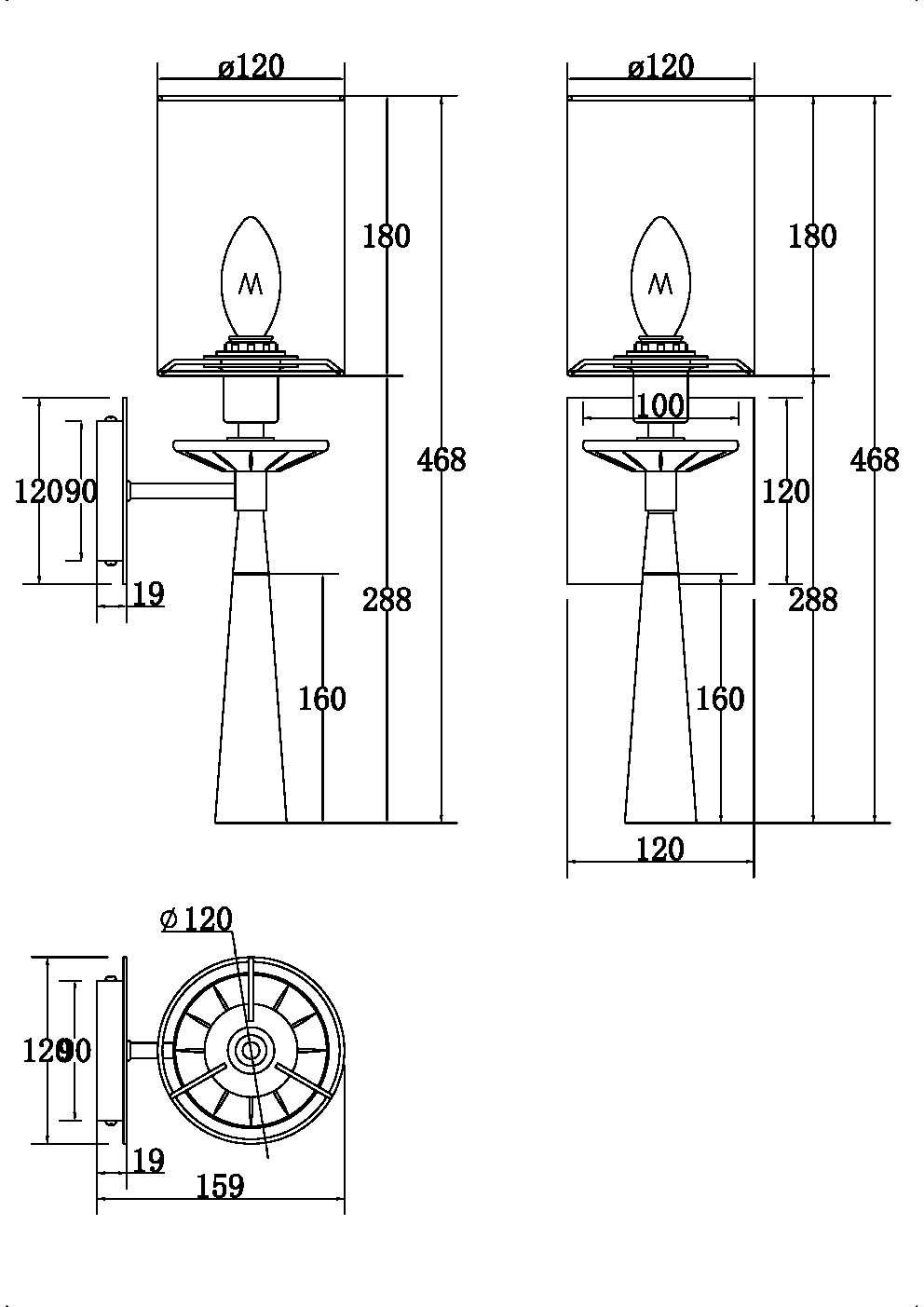 Настенный светильник (бра) Maytoni MOD224WL-01BS1