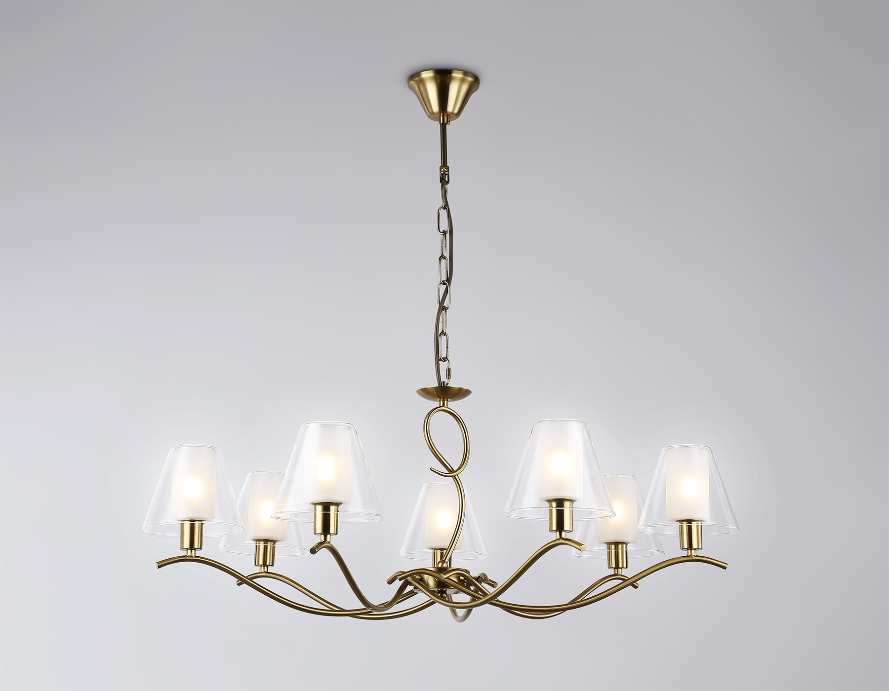 LH57093/7 BS/FR латунь/белый матовый E14/7 max 40W D840*790