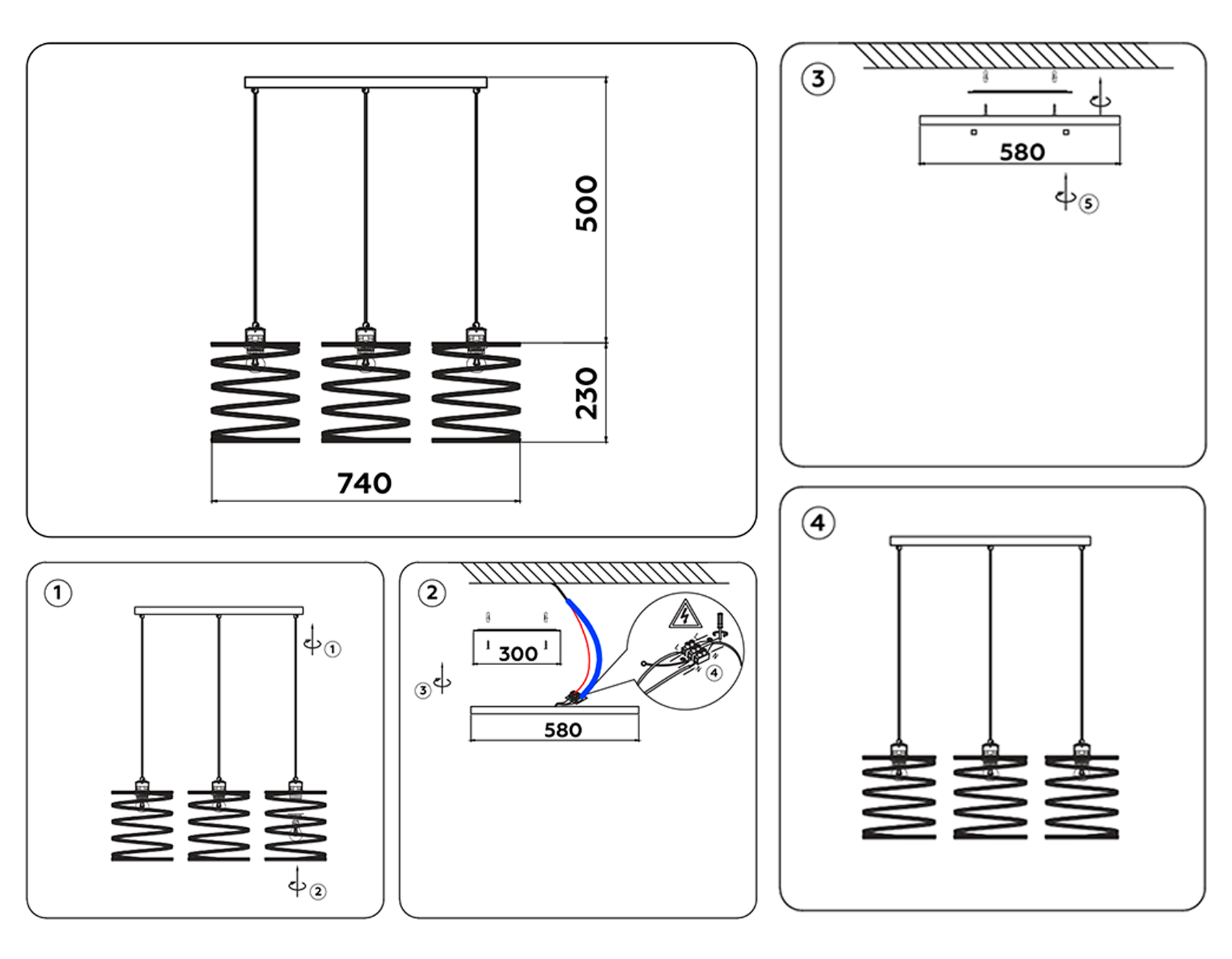 TR8403/3 BK черный E27/3 max 60W 720*180*1000