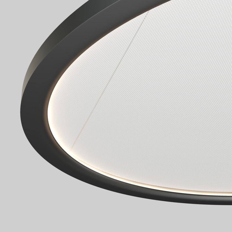 Подвесной светильник горизонтальный VEIL, 35 Вт, ?600?В1500 мм, LED 2700-6000K, IP20, пульт Д/У (в комплекте), черный, алюминий, акрил