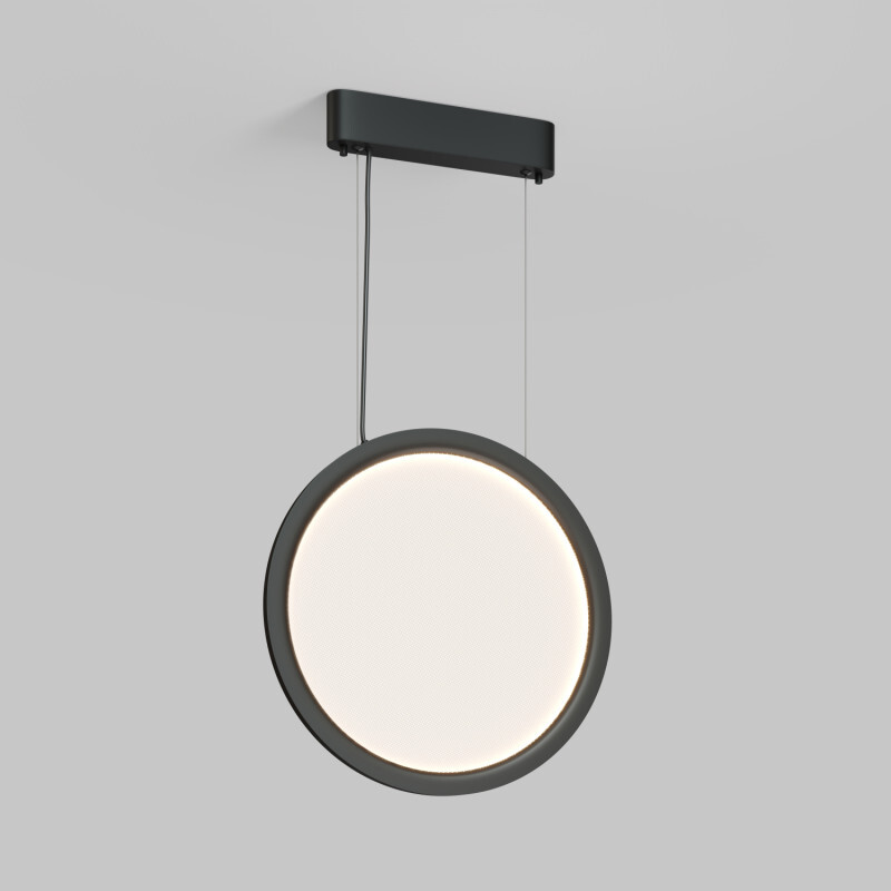 Подвесной светильник вертикальный VEIL, 25 Вт, ?450?1950 мм, LED 2700-6000K, IP20, пульт Д/У (в комплекте), черный, алюминий, акрил