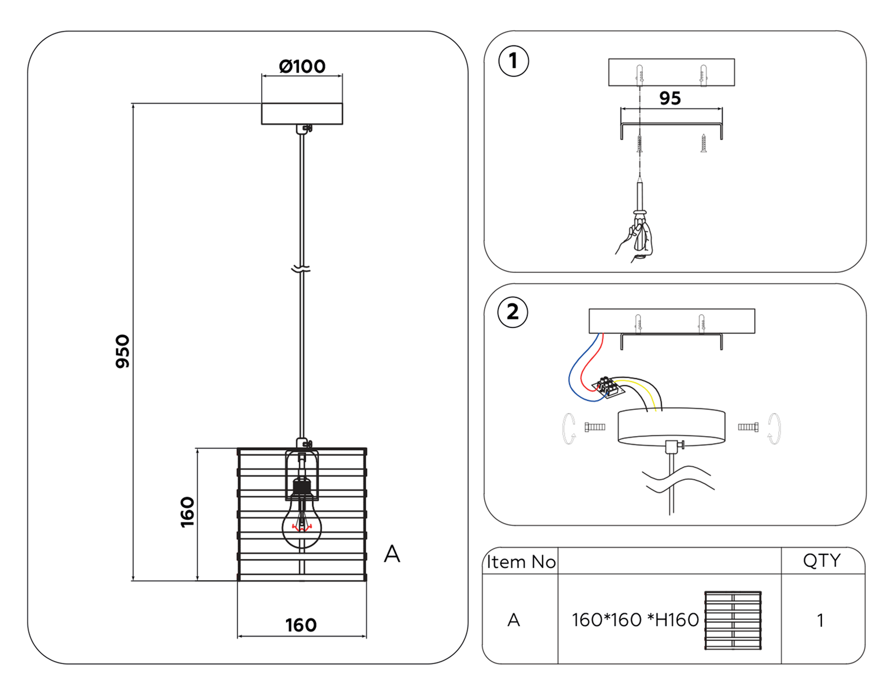 TR8410 WH белый E27 max 60W 160*160*950