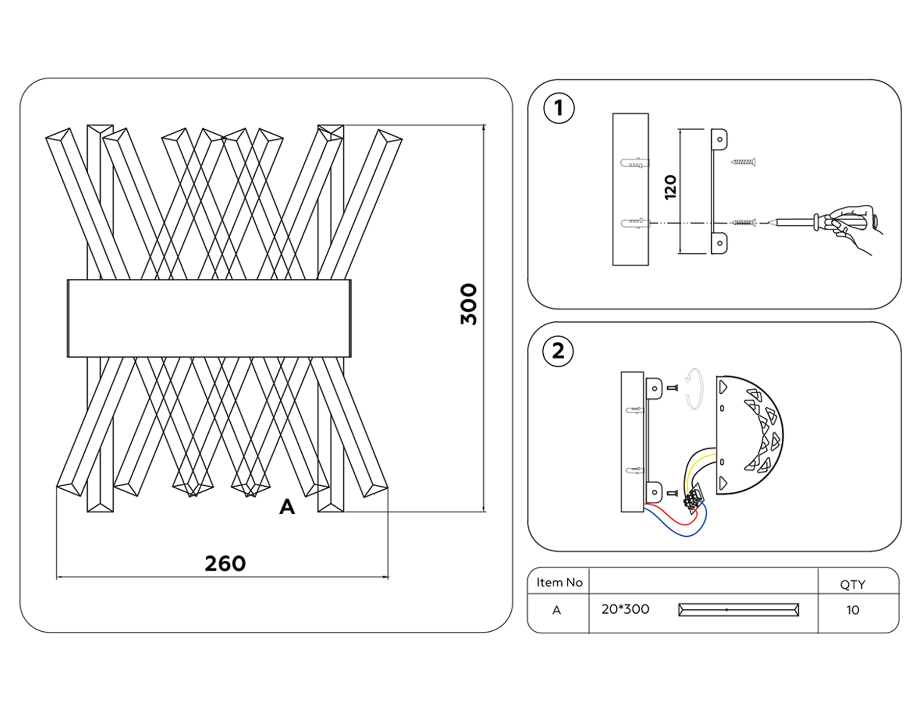 TR5324 GD/CL золото/прозрачный 24W 285*260*124