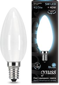 Лампа Gauss LED Filament Candle OPAL E14 5W 4100К 1/10/50