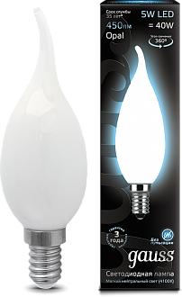 Лампа Gauss LED Filament Candle Tailed OPAL E14 5W 4100К 1/10/50
