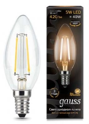Лампа Gauss LED Filament Candle E14 5W 2700К 1/10/50
