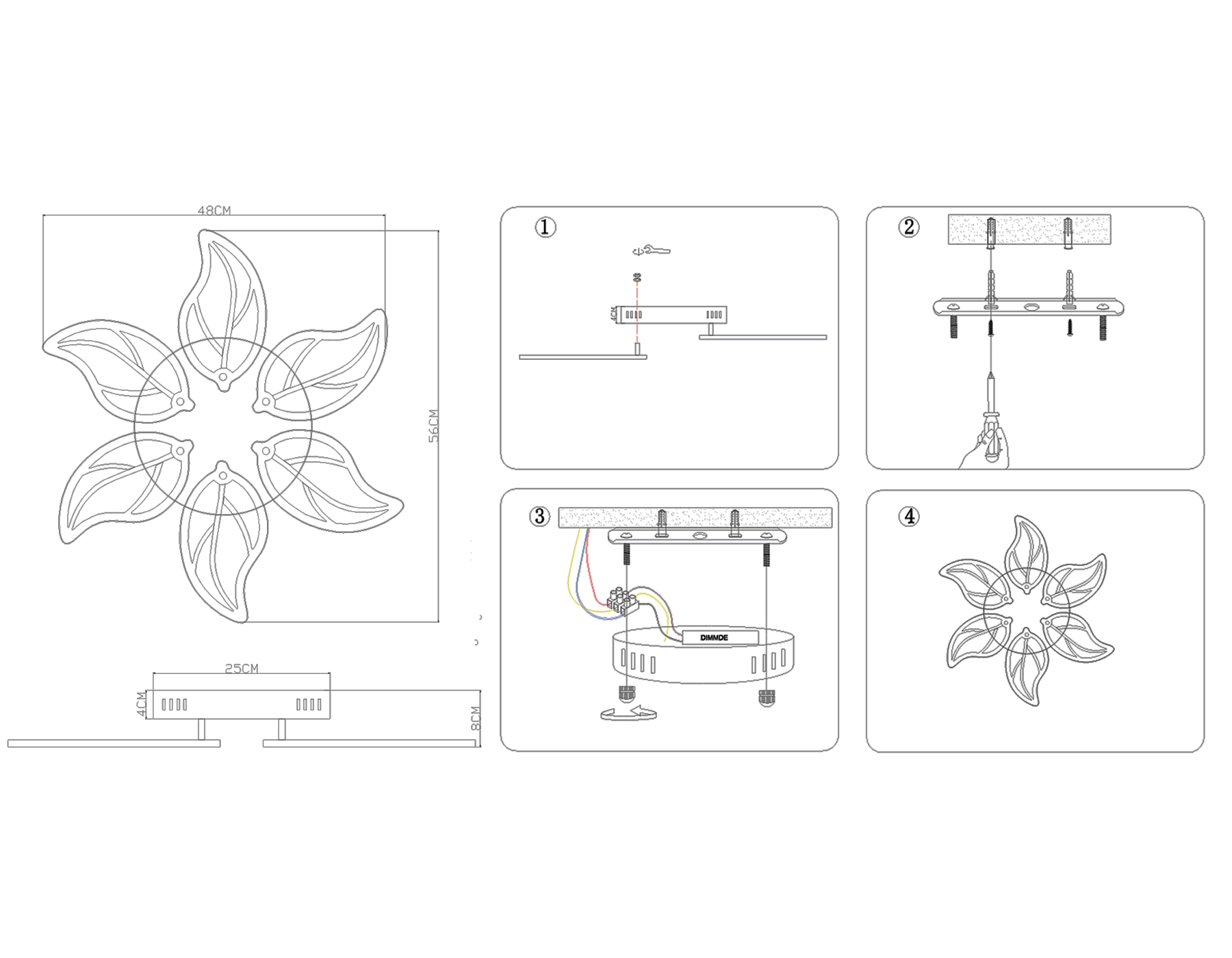 FA459/6 WH белый 90W 560*480*80 (ПДУ РАДИО 2.4)