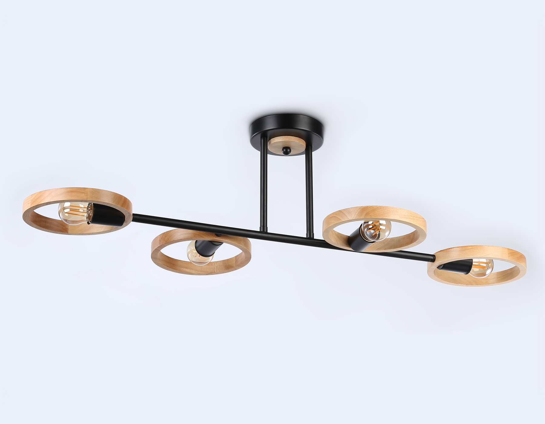 TR8248/4 BK/LWD черный/светлое дерево E27/4 max 40W 840*360*220