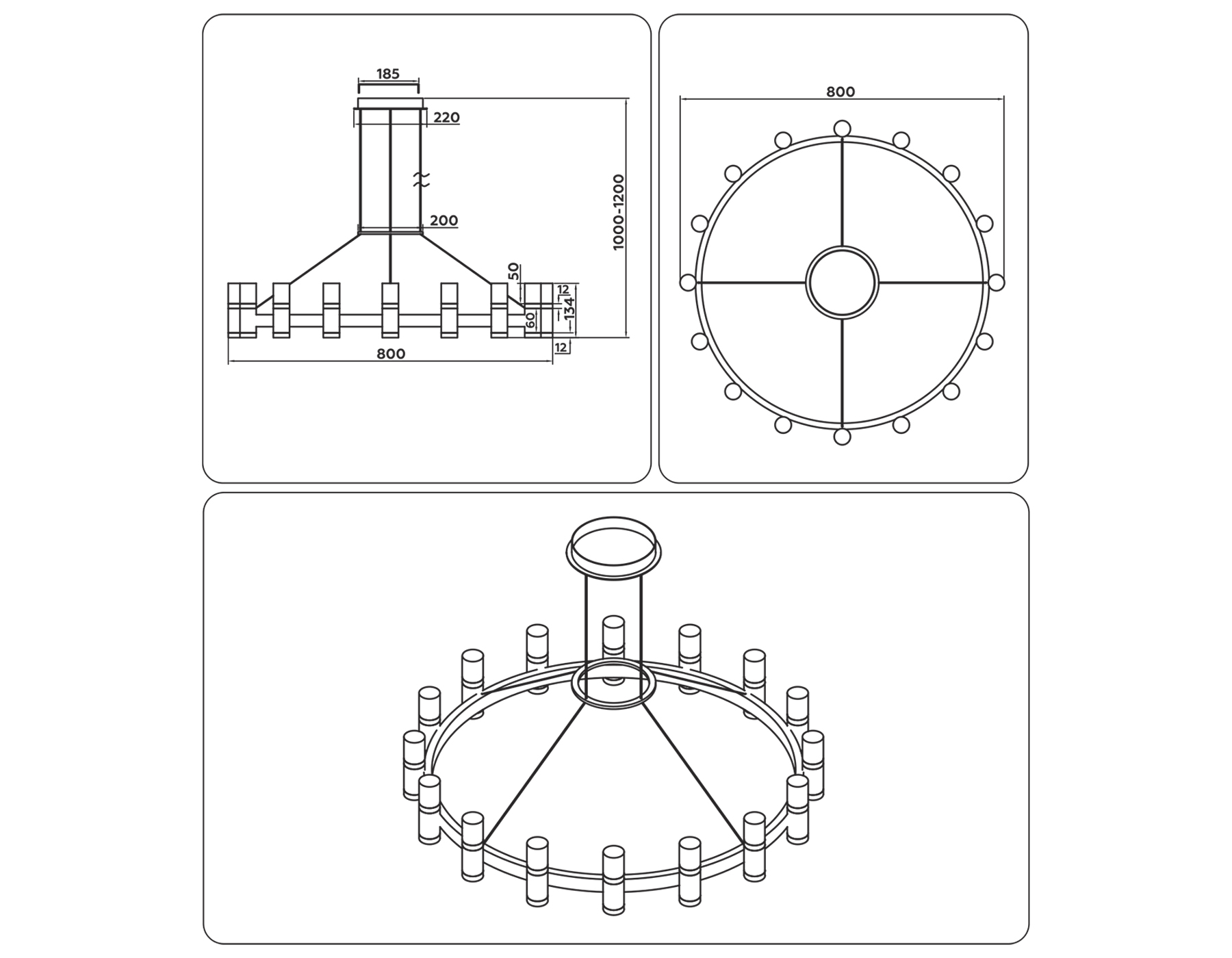 FL6208 WH/CH белый/хром 96W 4200K D800*1200 (Без ПДУ)