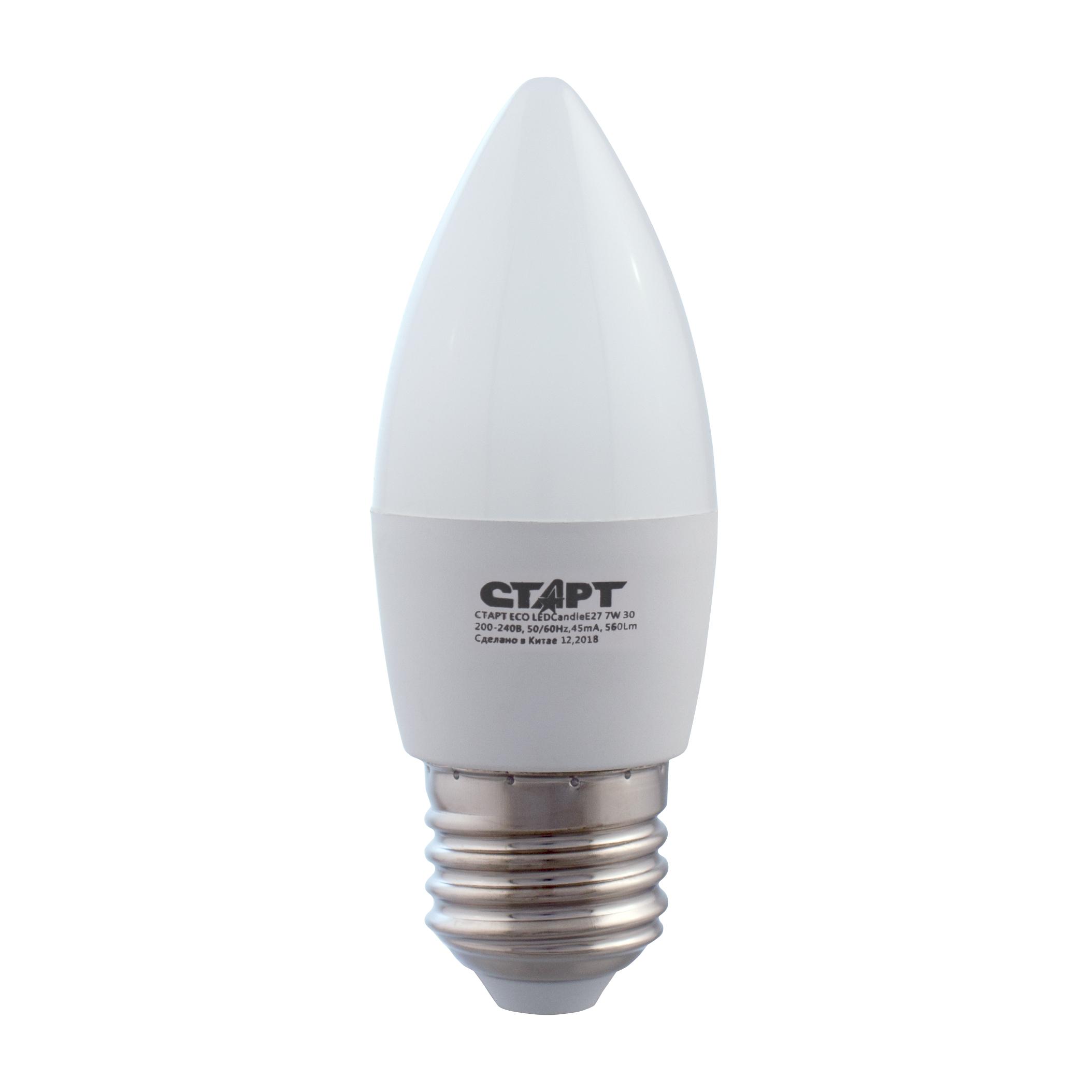 Лампа СТАРТ ECO LEDCandle(СВЕЧА) E14 7W 30теплый