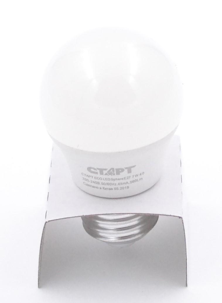 Лампа СТАРТ ECO LEDSphere(ШАР) E27 7W 40 холодный