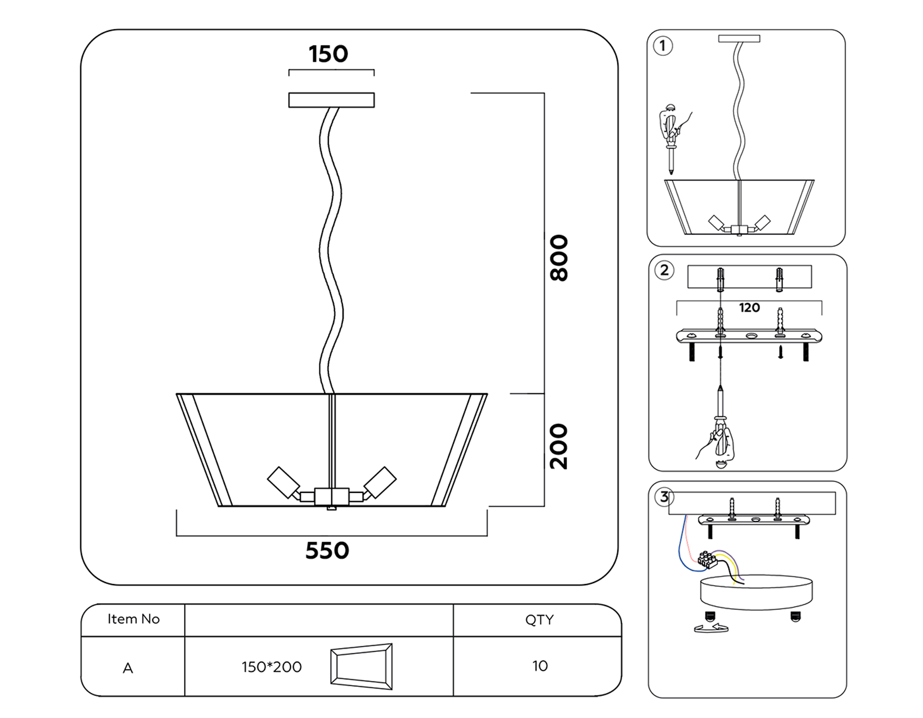 TR5110/6 CH/CL хром/прозрачный E14/6 max 40W D550*1000