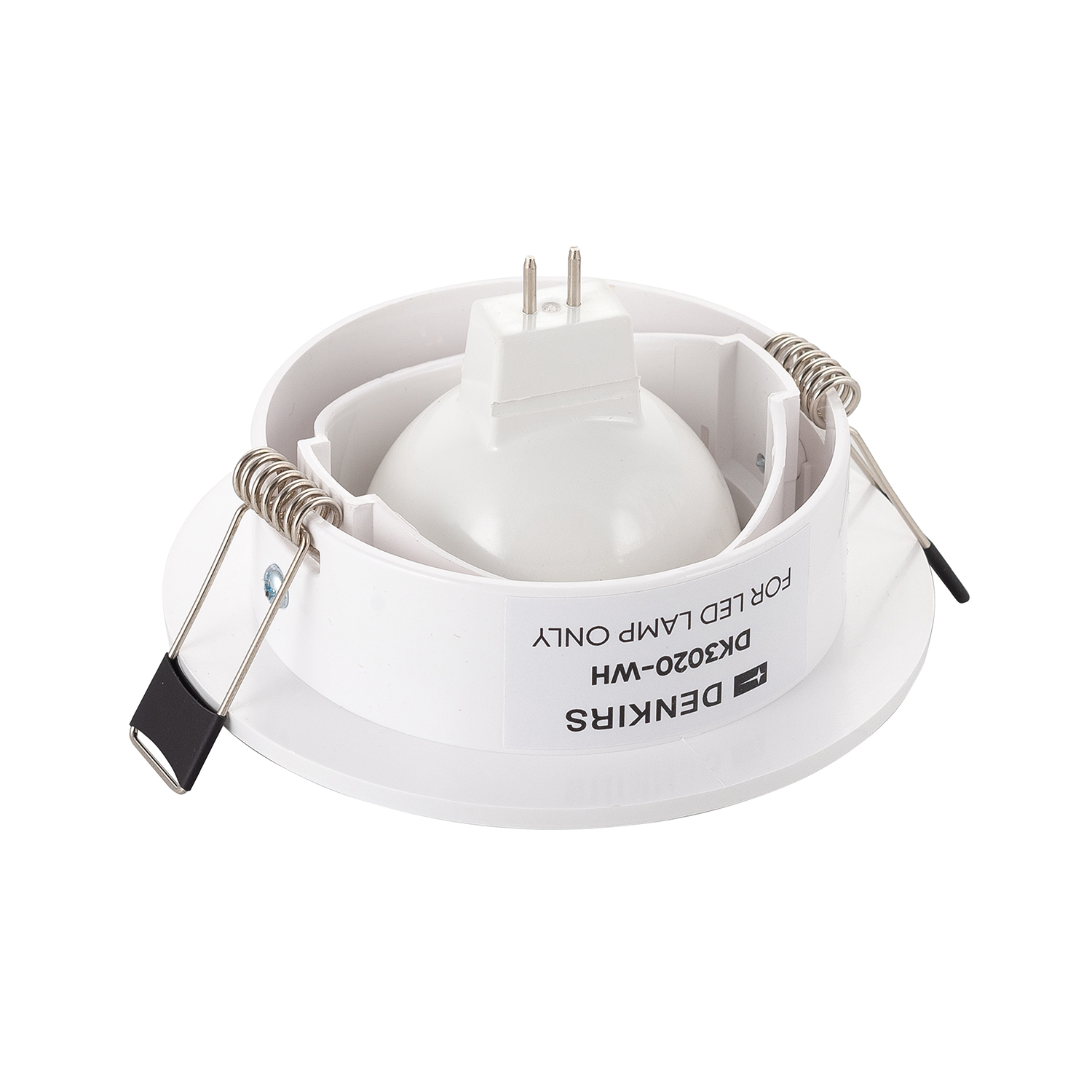 DK3020-WH Встраиваемый светильник, IP 20, 10 Вт, GU5.3, LED, белый, пластик