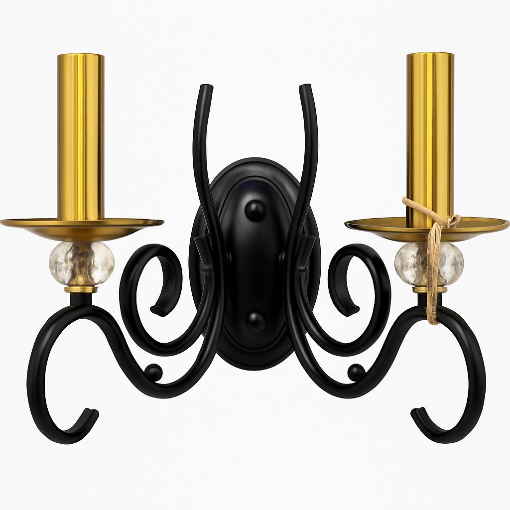 Настенный светильник PL2909-2W BK+AB 000067344