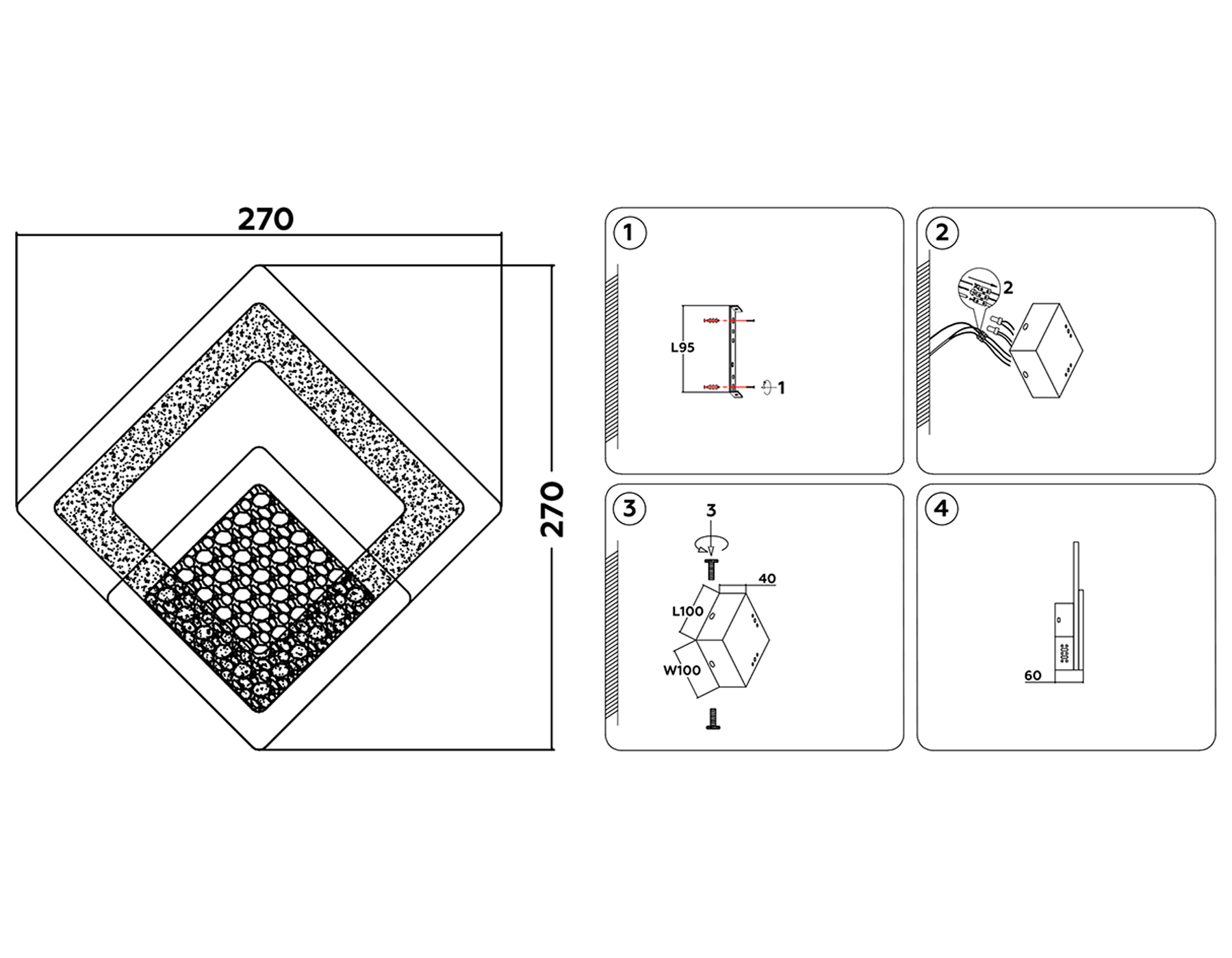 FA426 WH белый 3000K+6400K 25W 270*270*60