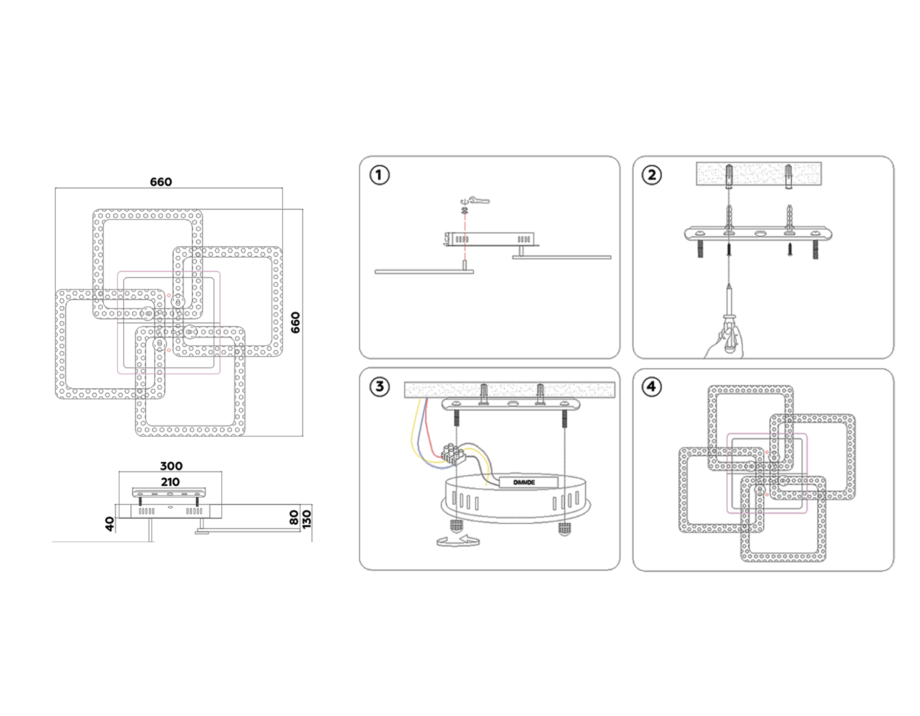 FA5306/4+2 WH белый 176W 800*550*140 (ПДУ РАДИО 2.4G)