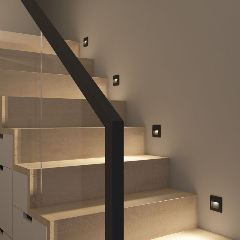 Светильник встраиваемый в стену HELM, IP65, LED 3000К, 2.5 Вт, черный, пластик