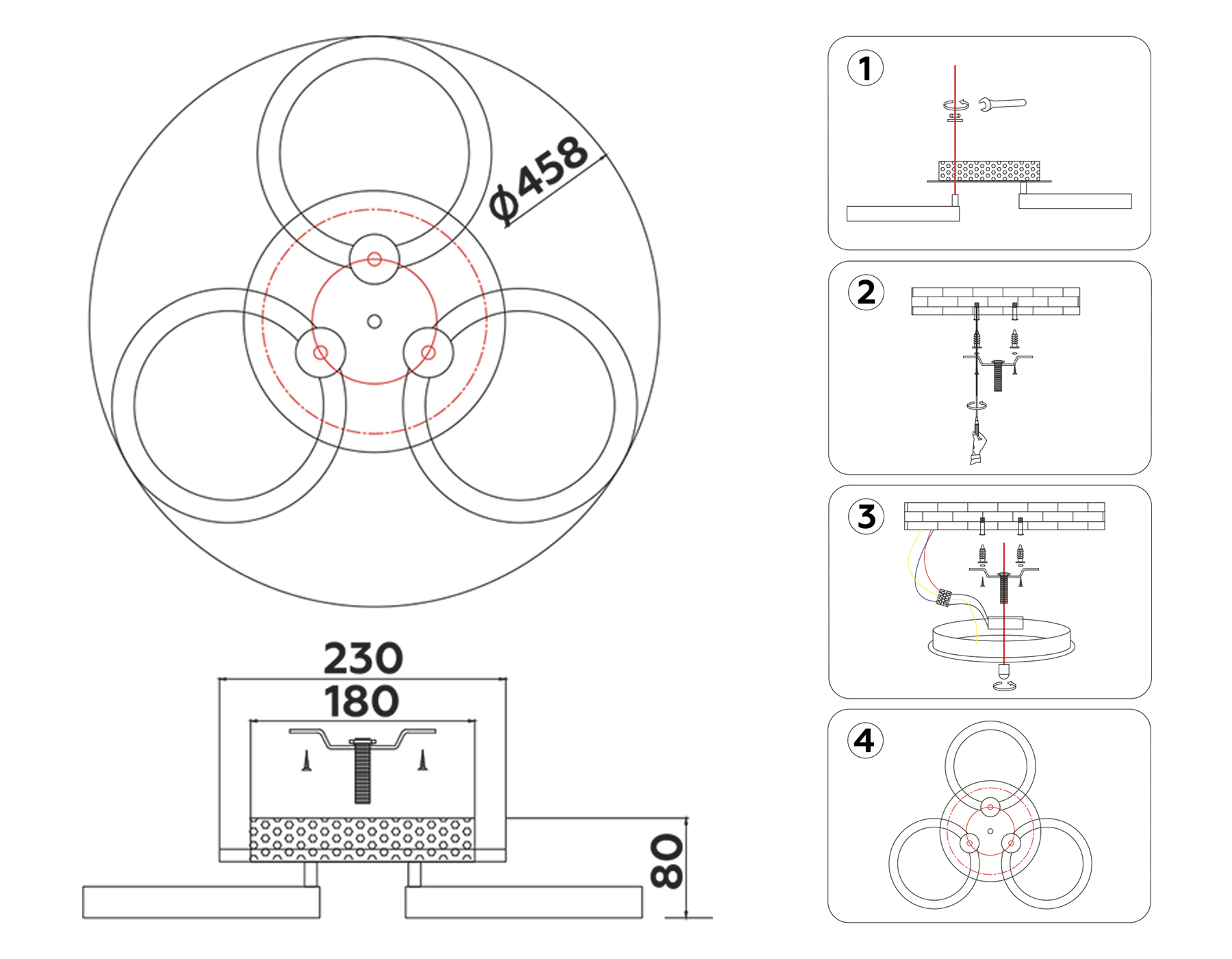 FA3838/3 WH белый 42W 3000K-6400K+RGB D458*80 (ПДУ РАДИО 2.4G)