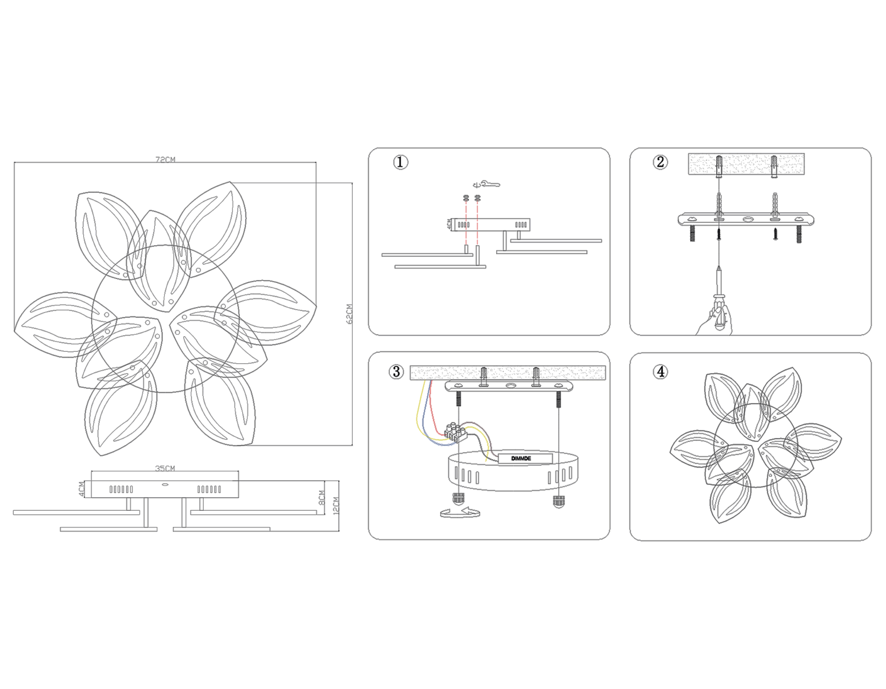 FA460/6+3 WH белый 135W 670*590*120 (ПДУ РАДИО 2.4)