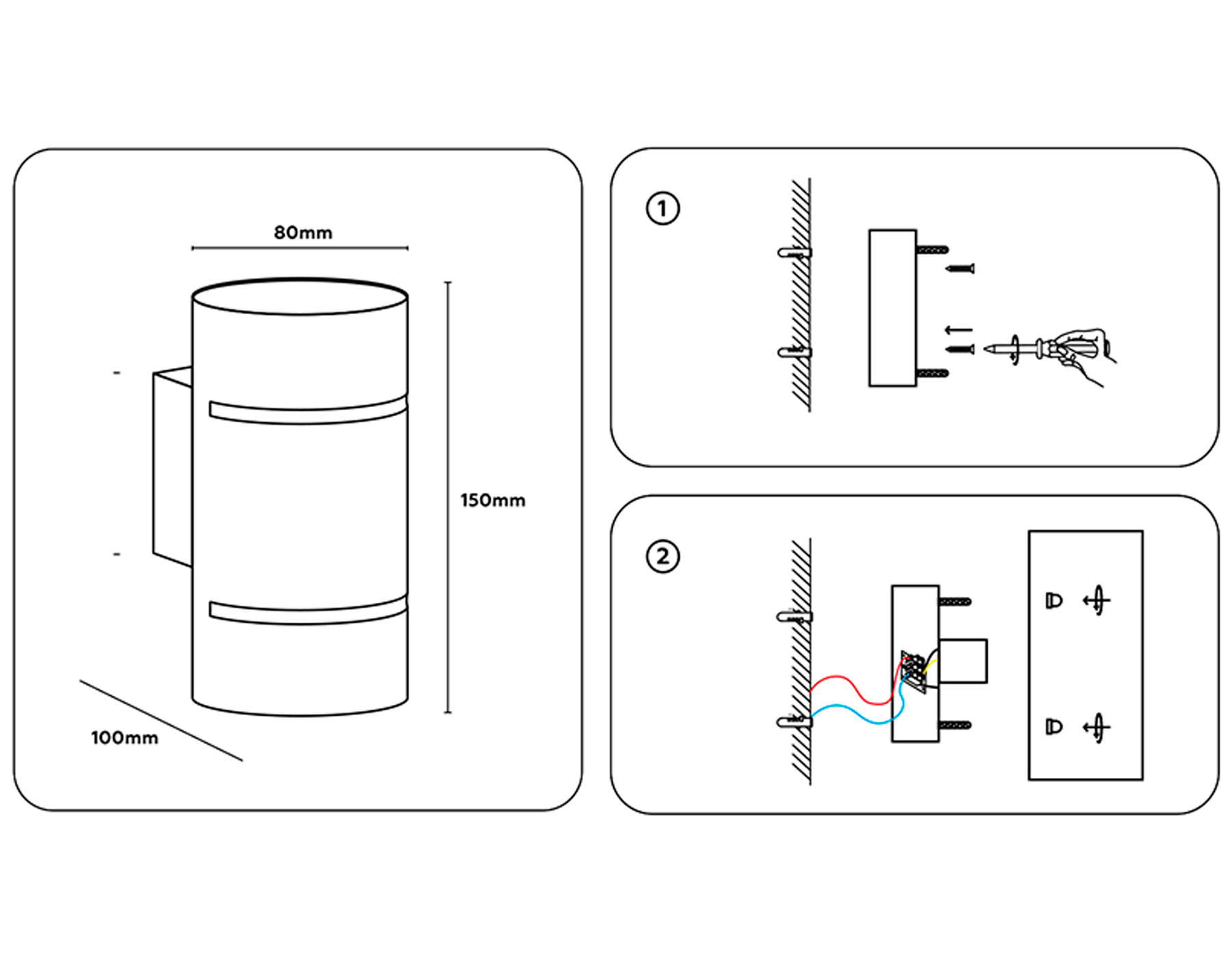 FW2473 BK черный G9 max 40W 150*80*100