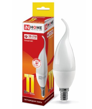 Лампа светодиодная LED-СВЕЧА НА ВЕТРУ-VC 11Вт 230В Е14 3000К 990Лм IN HOME