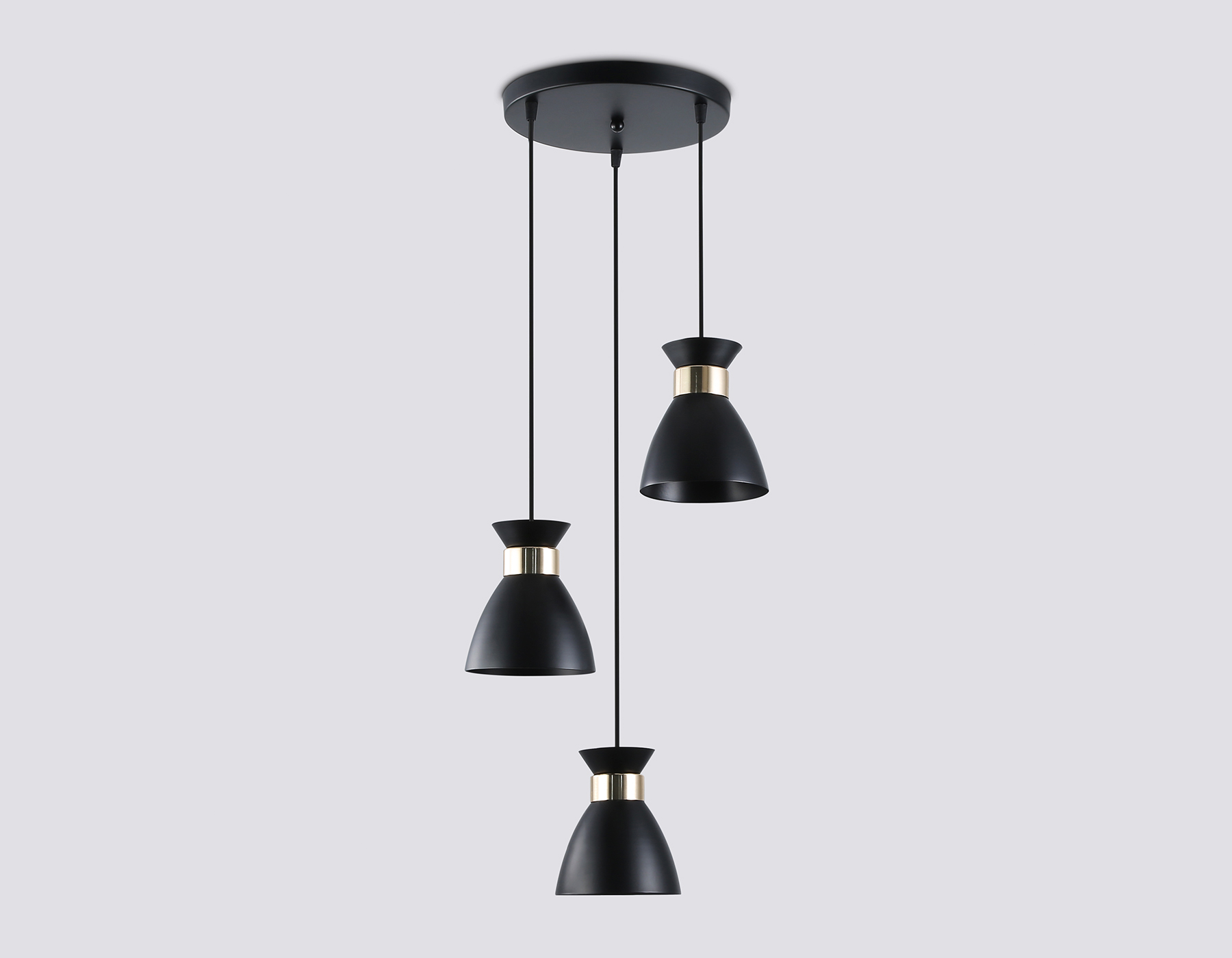 TR8470/3 BK/FGD черный/золото E27/3 max 60W D340*1000