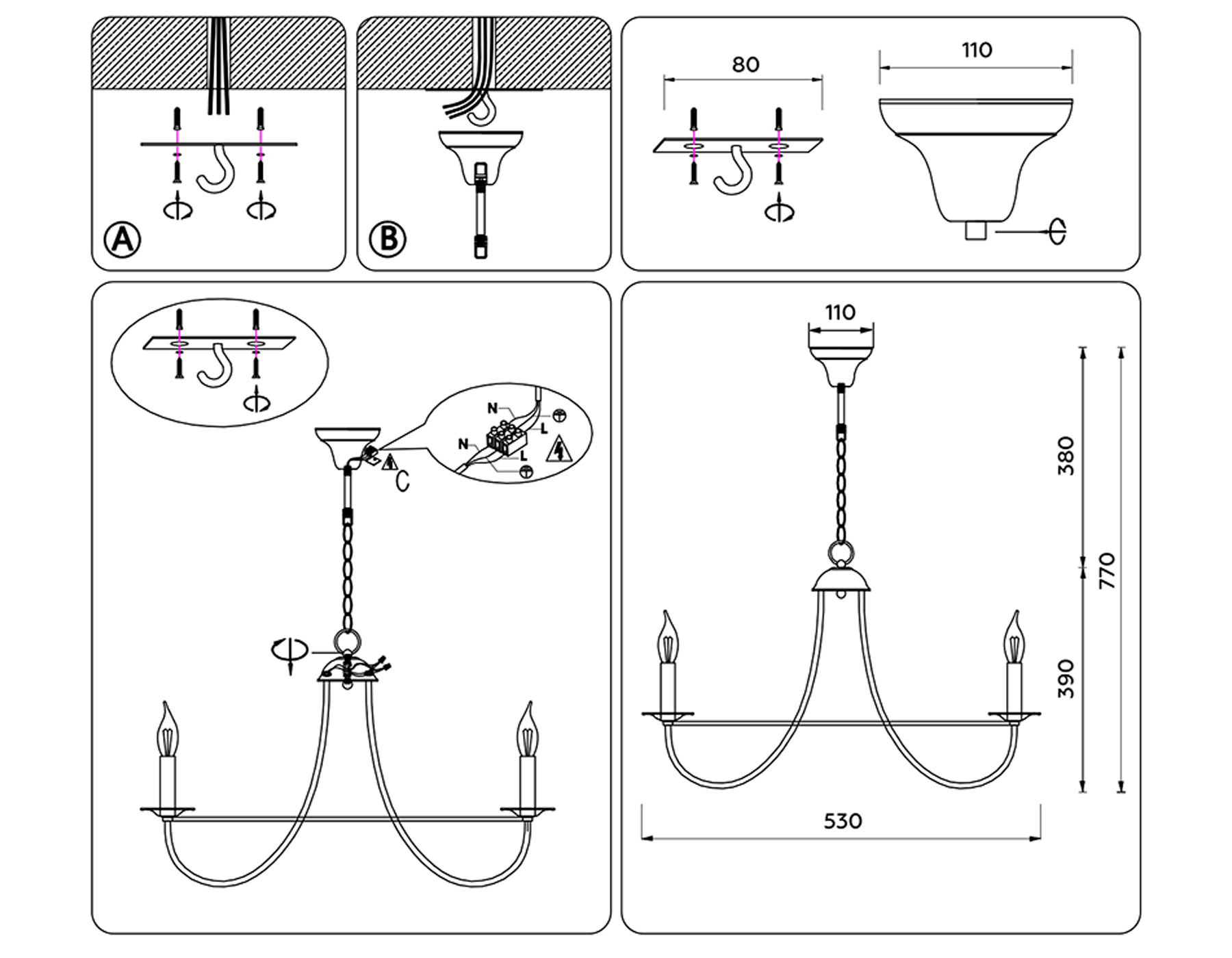 TR9615/5 CGD золото E14/5 max 40W D530*770