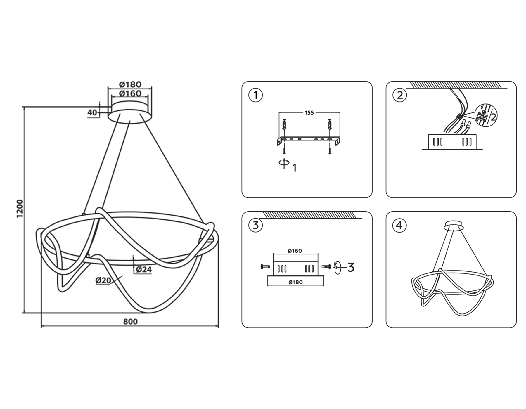 FL10508 DCH черный хром 3000K/4200K/6400K 84W D800*1200 (ПДУ РАДИО 2.4G)