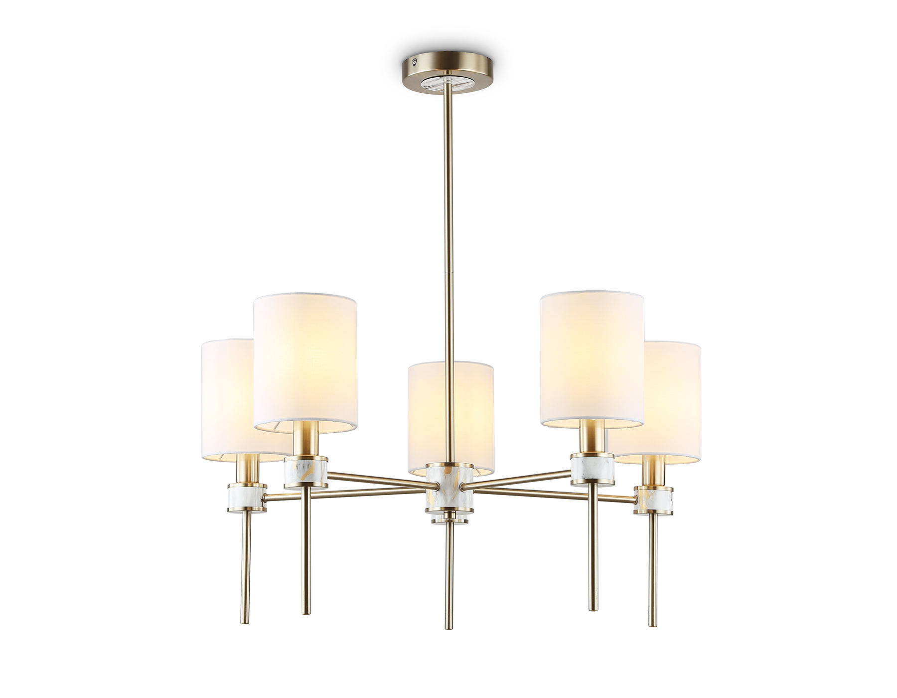 LH72371/5 DBS/WH темная латунь/белый E14/5 max 40W D680*720