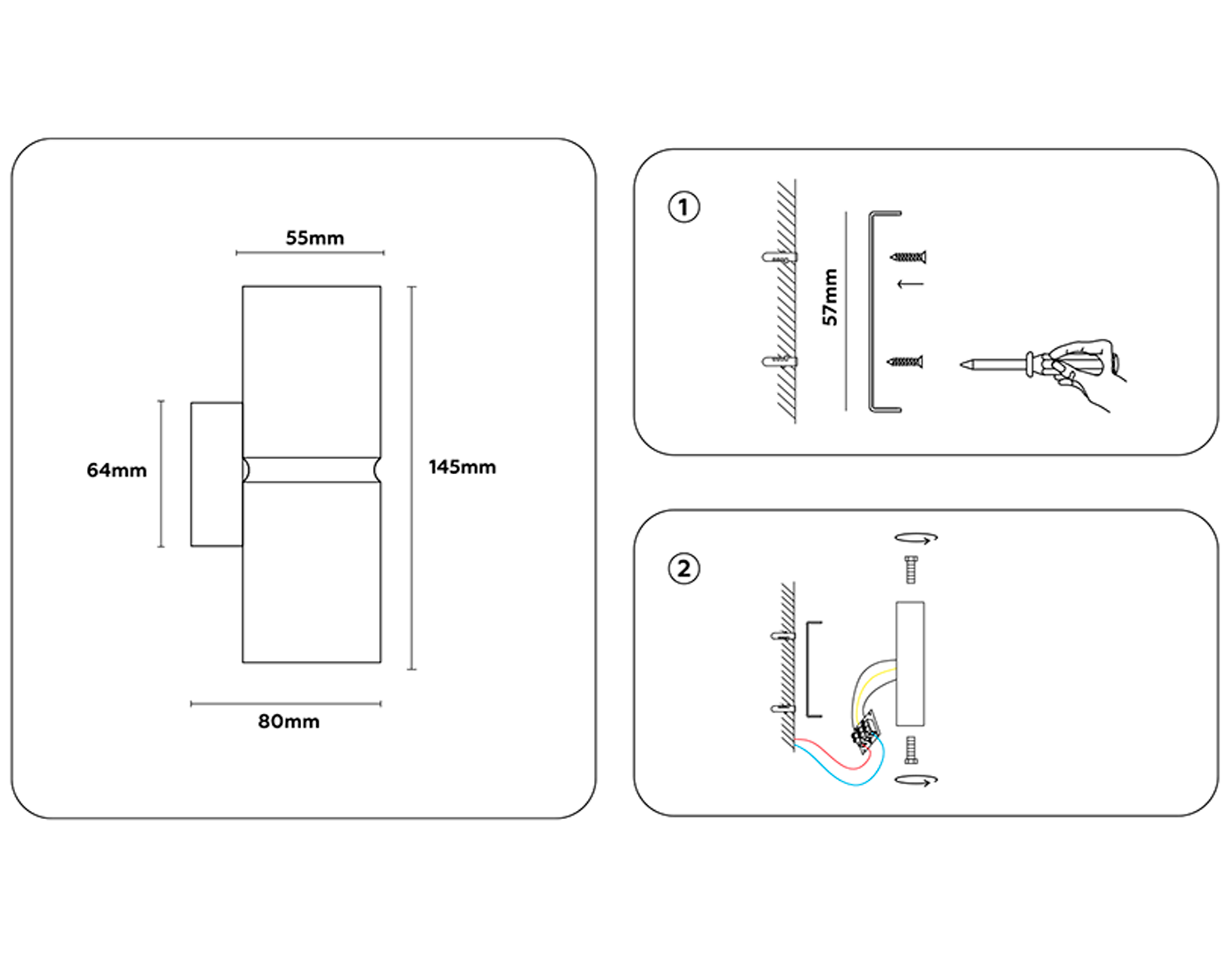 FW2476/2 WH/CH белый/хром GU10/2 max 12W 145*55*80