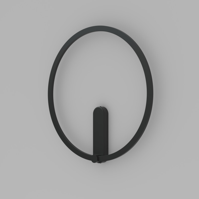 DK5035-BK Бра ROUND со светодиодом, IP20, 24W, 3000/4000/6500K, черный, алюминий