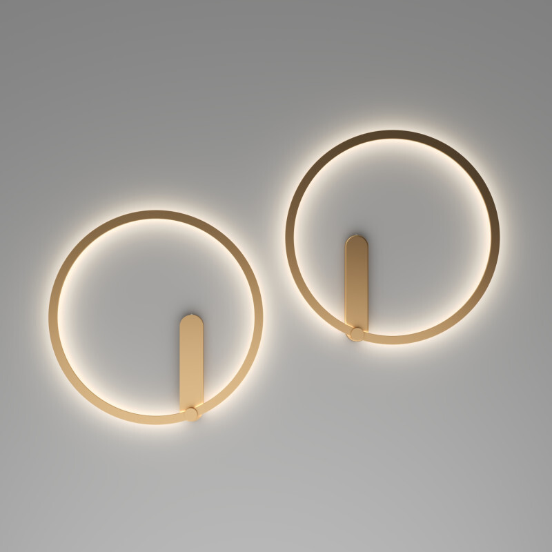 DK5035-SG Бра ROUND со светодиодом, IP20, 24W, 3000/4000/6500K, матовое золото, алюминий