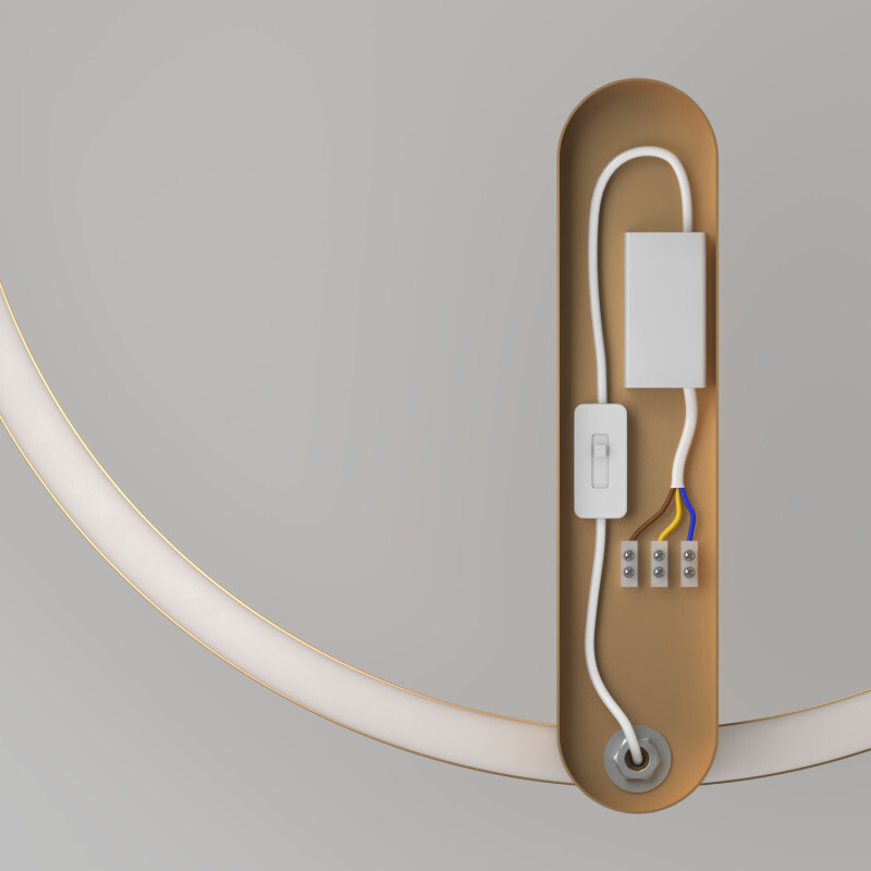 DK5035-SG Бра ROUND со светодиодом, IP20, 24W, 3000/4000/6500K, матовое золото, алюминий