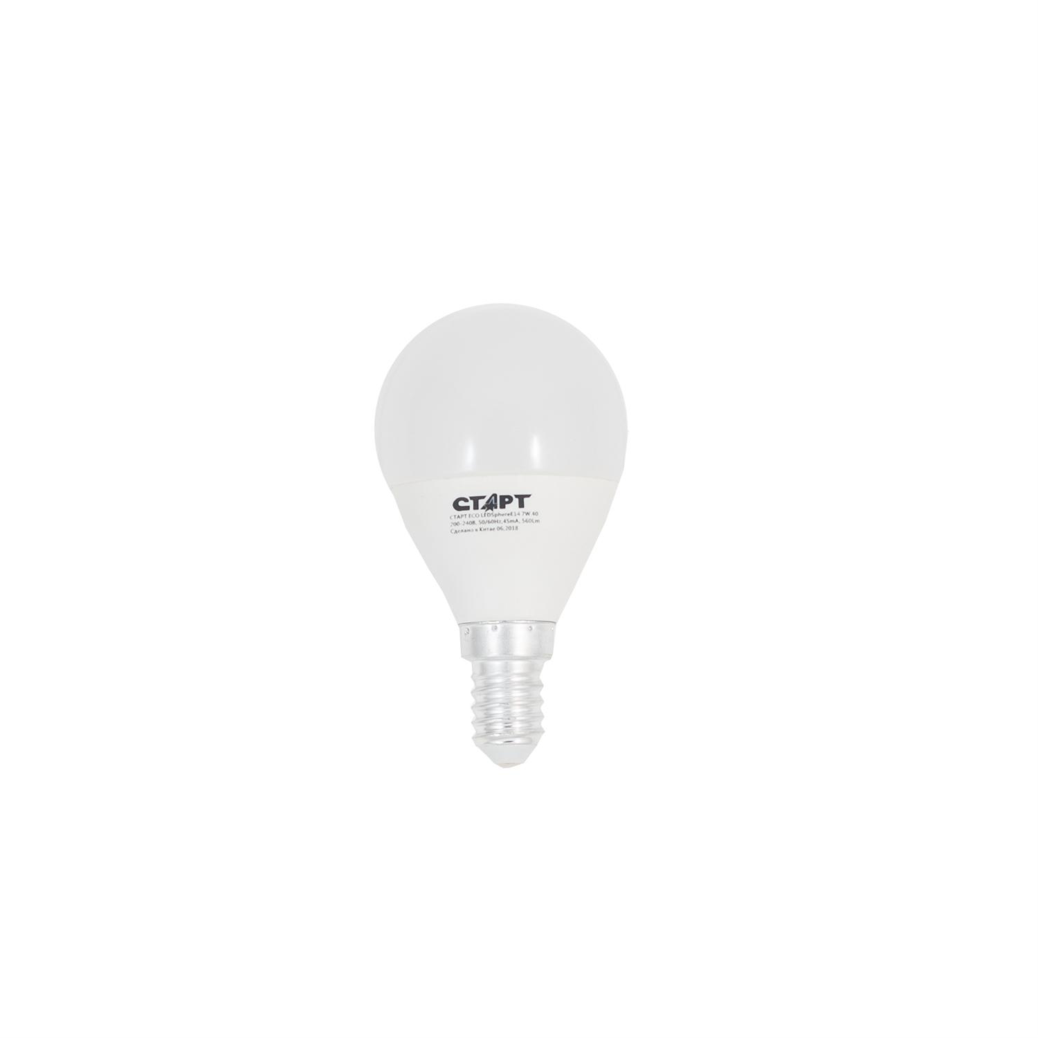 Лампа СТАРТ ECO LEDSphere(ШАР) E14 7W 40 холодный