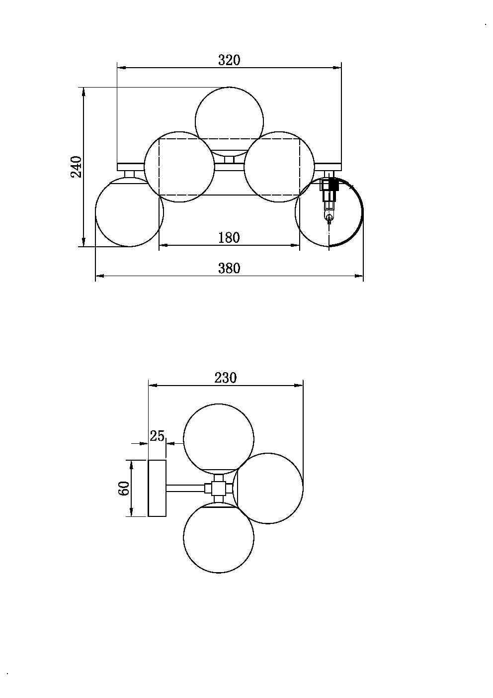 Настенный светильник (бра) Maytoni MOD547WL-05BS