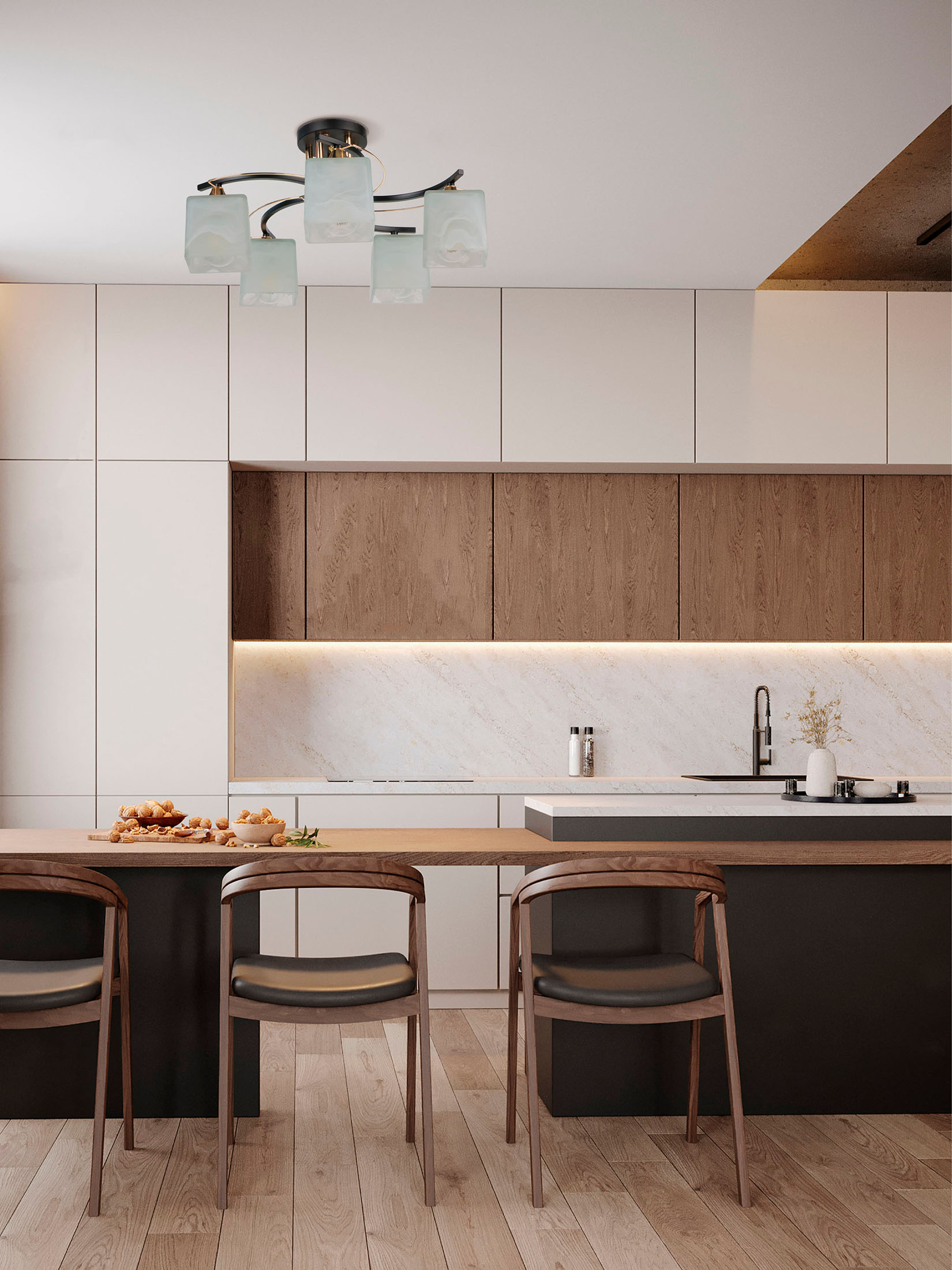 Потолочный светильник P5535-5 BK+GD 000029941