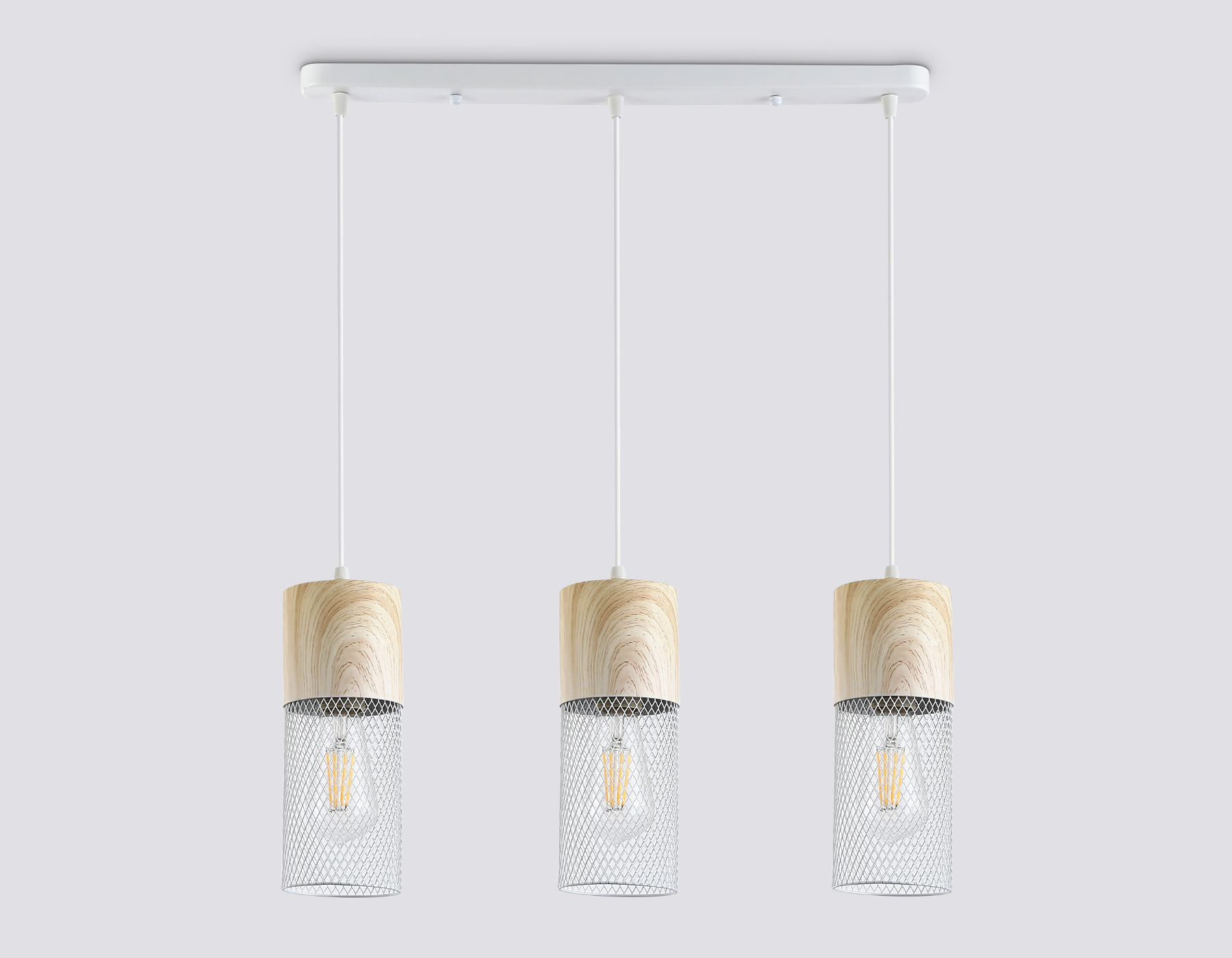 TR8499/3 WH/WD белый/дерево E27/3 max 60W 550*100*1000