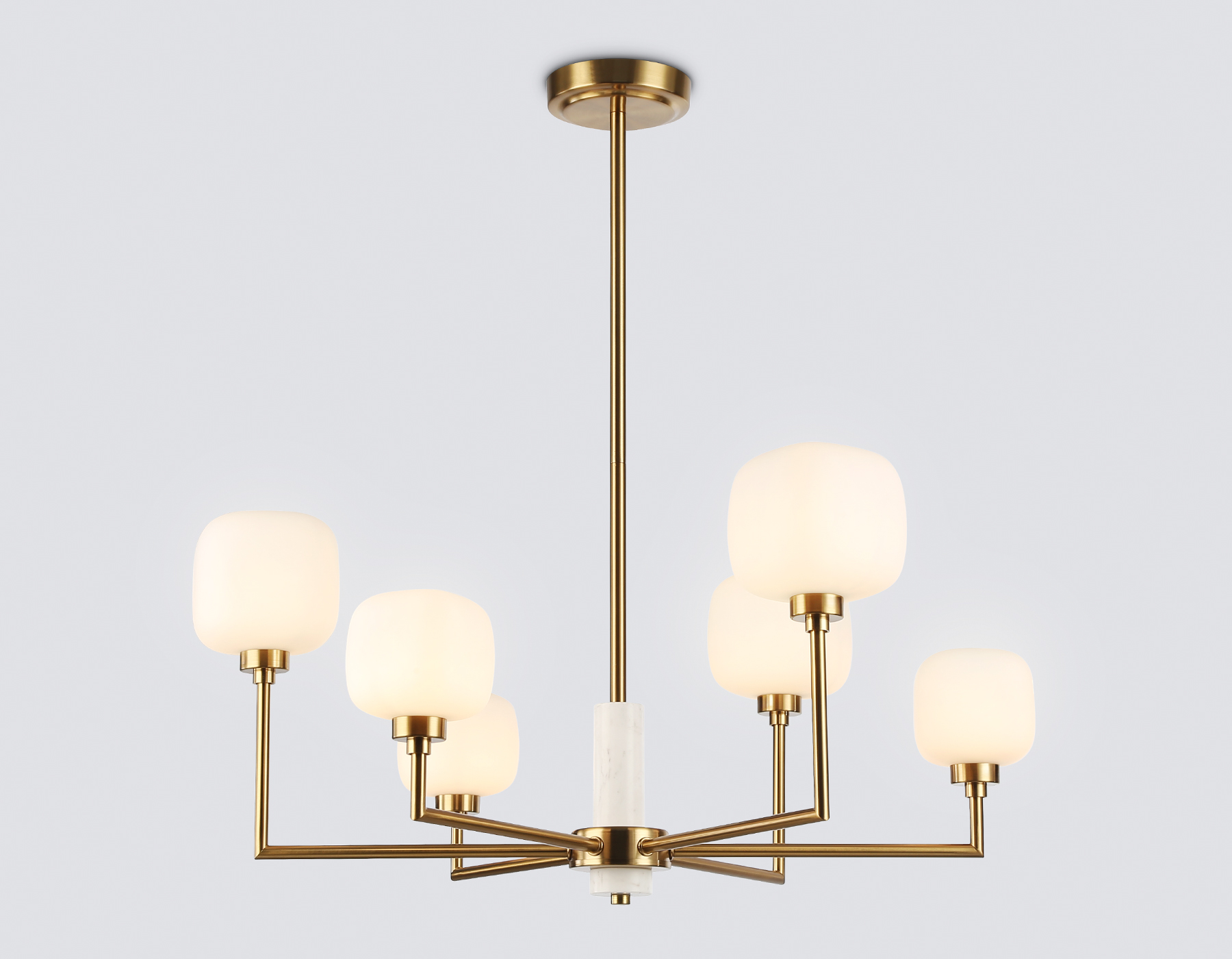 LH53015/6 BS/FR латунь/белый матовый G9*6 max 40W D690*680