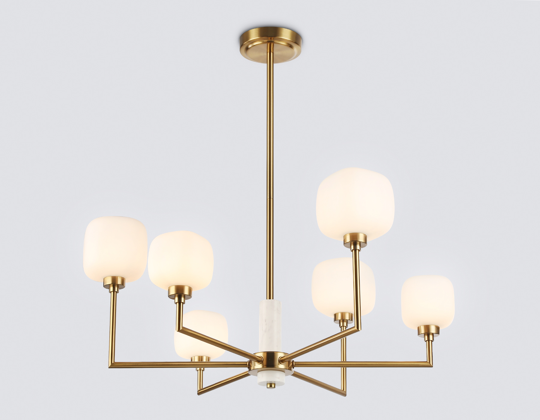 LH53015/6 BS/FR латунь/белый матовый G9*6 max 40W D690*680