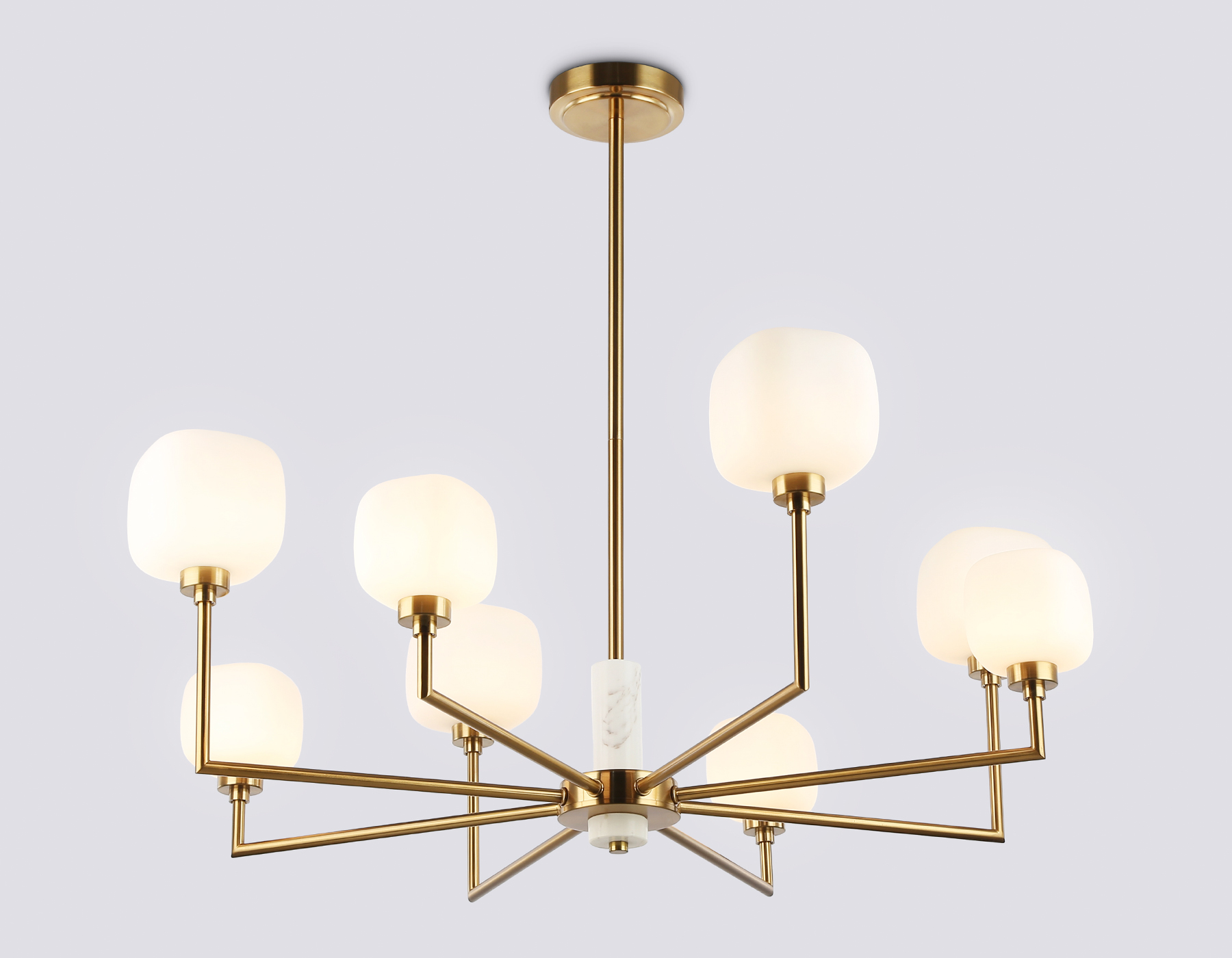 LH53017/8 BS/FR латунь/белый матовый G9*8 max 40W D830*680