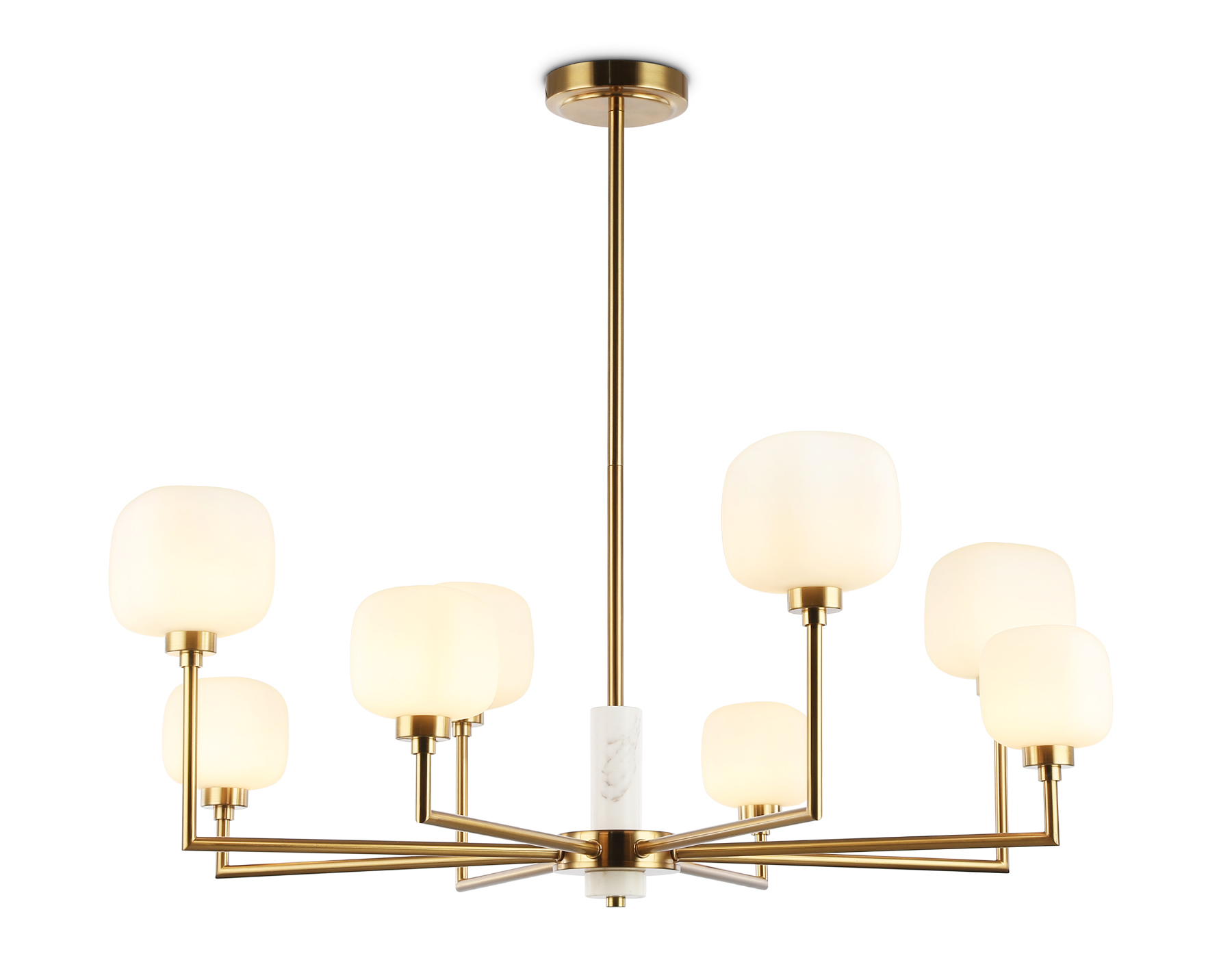 LH53017/8 BS/FR латунь/белый матовый G9*8 max 40W D830*680