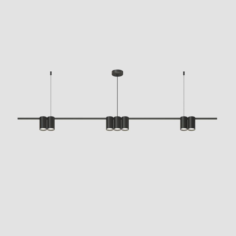 DK4063-BK Подвесной светильник ORBIT, IP20, 7xGU10 LED до 15 Вт, черный матовый, алюминий