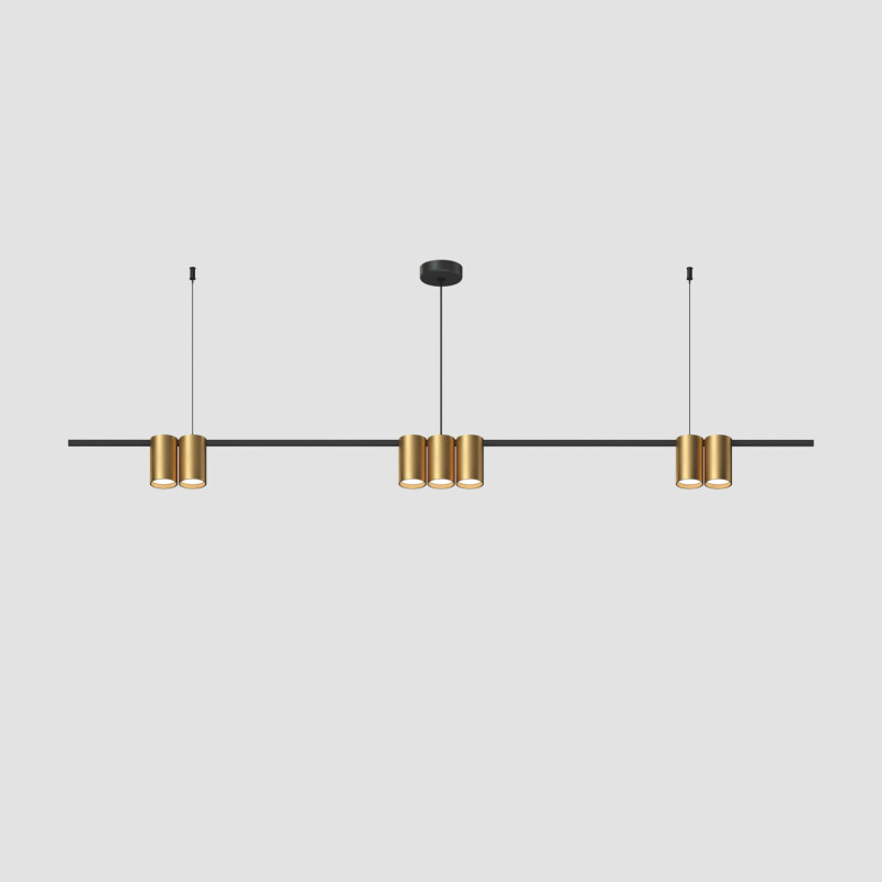 DK4063-BK+SG Подвесной светильник ORBIT, IP20, 7xGU10 LED до 15 Вт, черный + сатинированное золото, алюминий