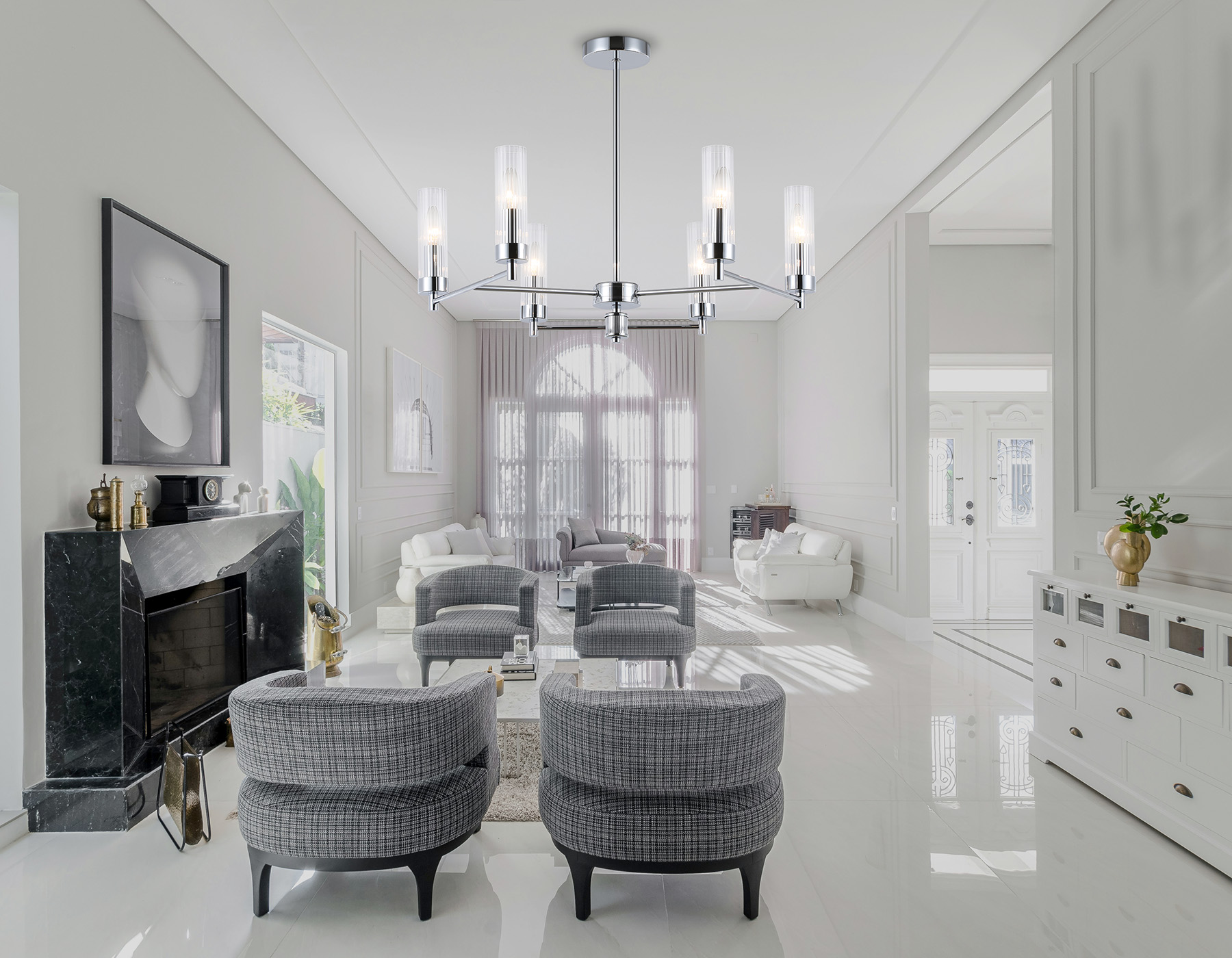 LH55151/6 CH/CL хром/прозрачный E14/6 max 40W D675*520