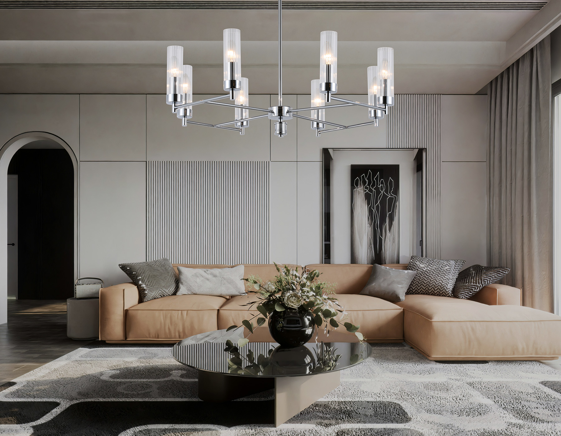 LH55152/8 CH/CL хром/прозрачный E14/8 max 40W D765*520